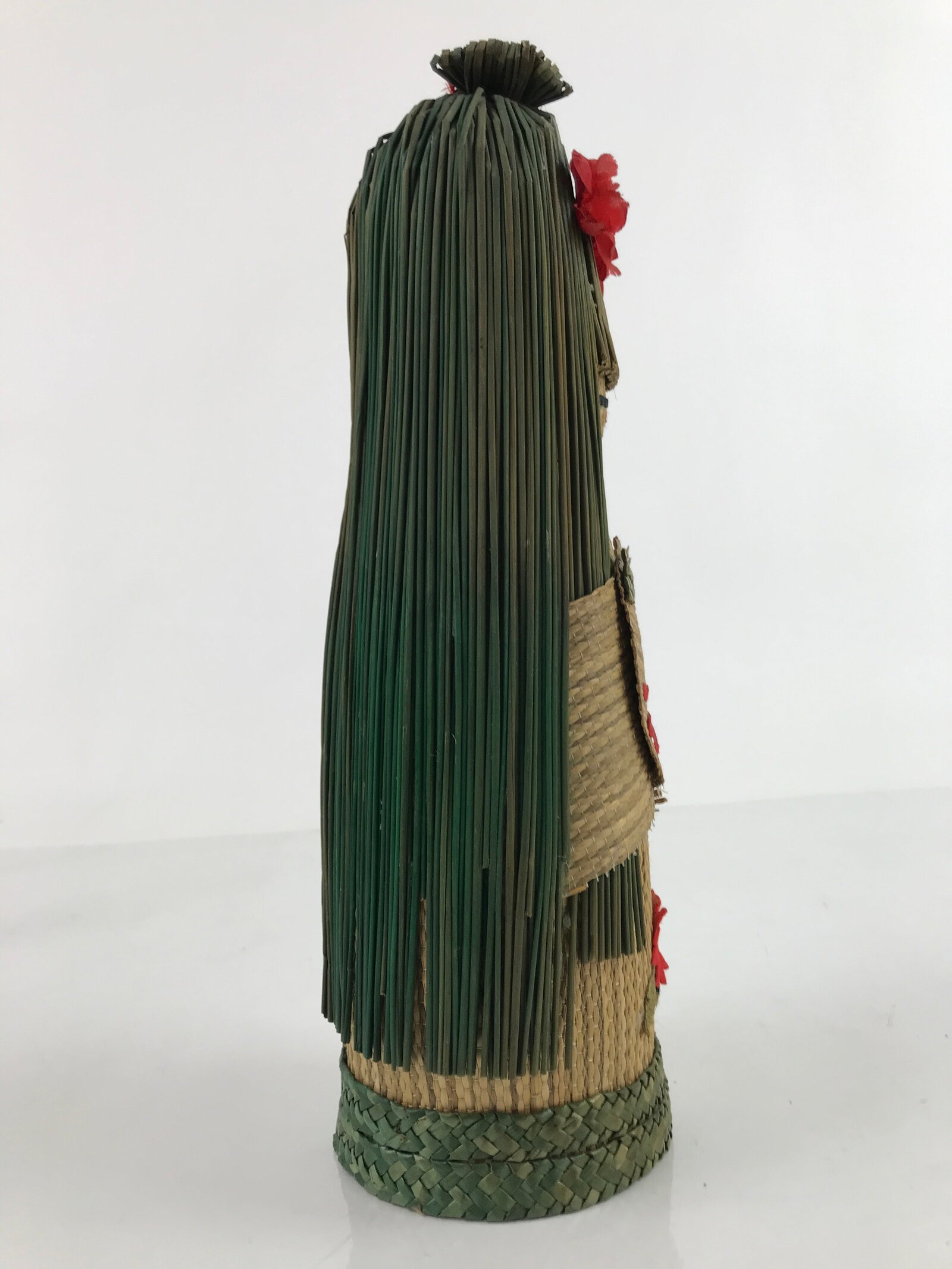 Japanese Straw Kokeshi Doll Figure Vtg Traditional Handmade Toy Flowers KF700