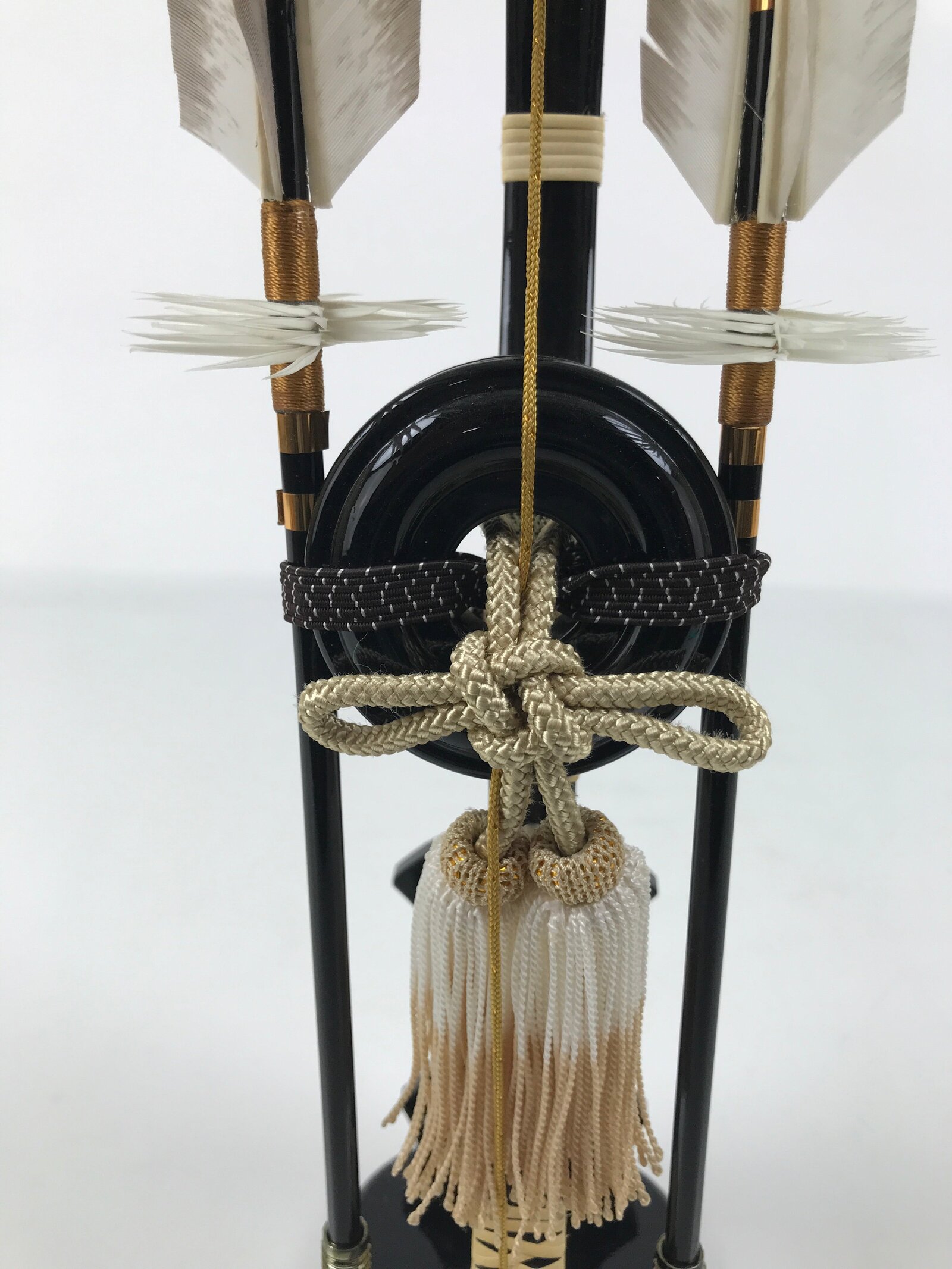 Japanese Sword Bow Arrow Hamayumi Display Stand Vtg Boys Day New Year ID650