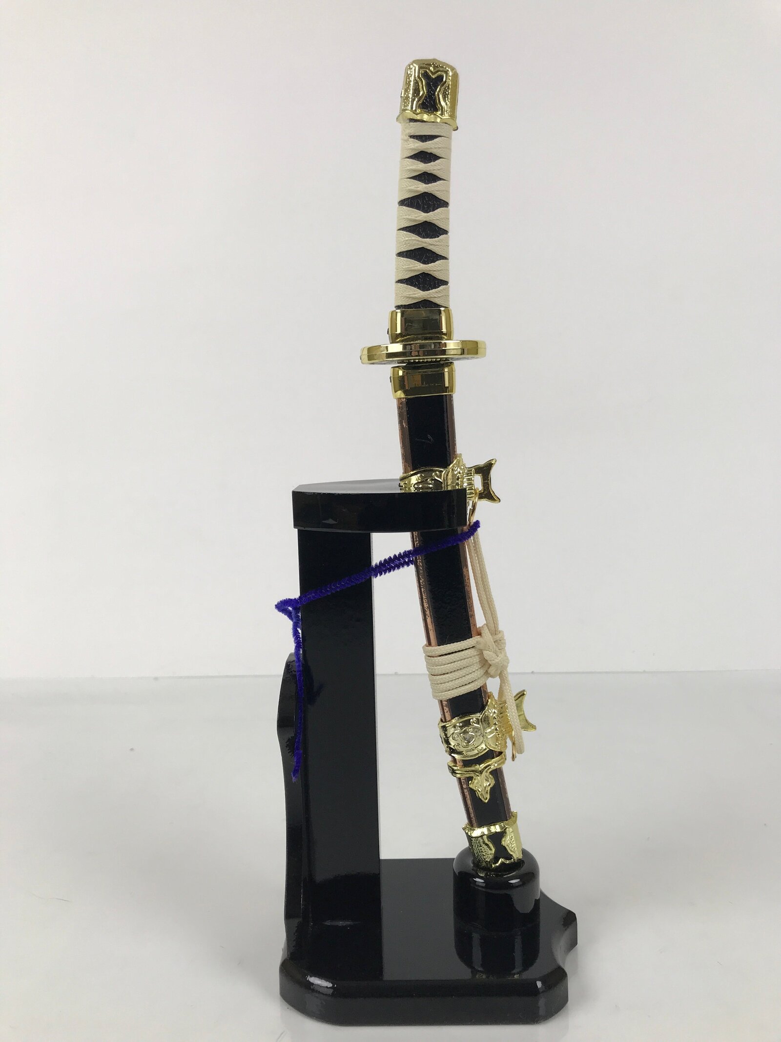 Japanese Sword Bow Arrow Hamayumi Display Stand Vtg Boys Day New Year ID650