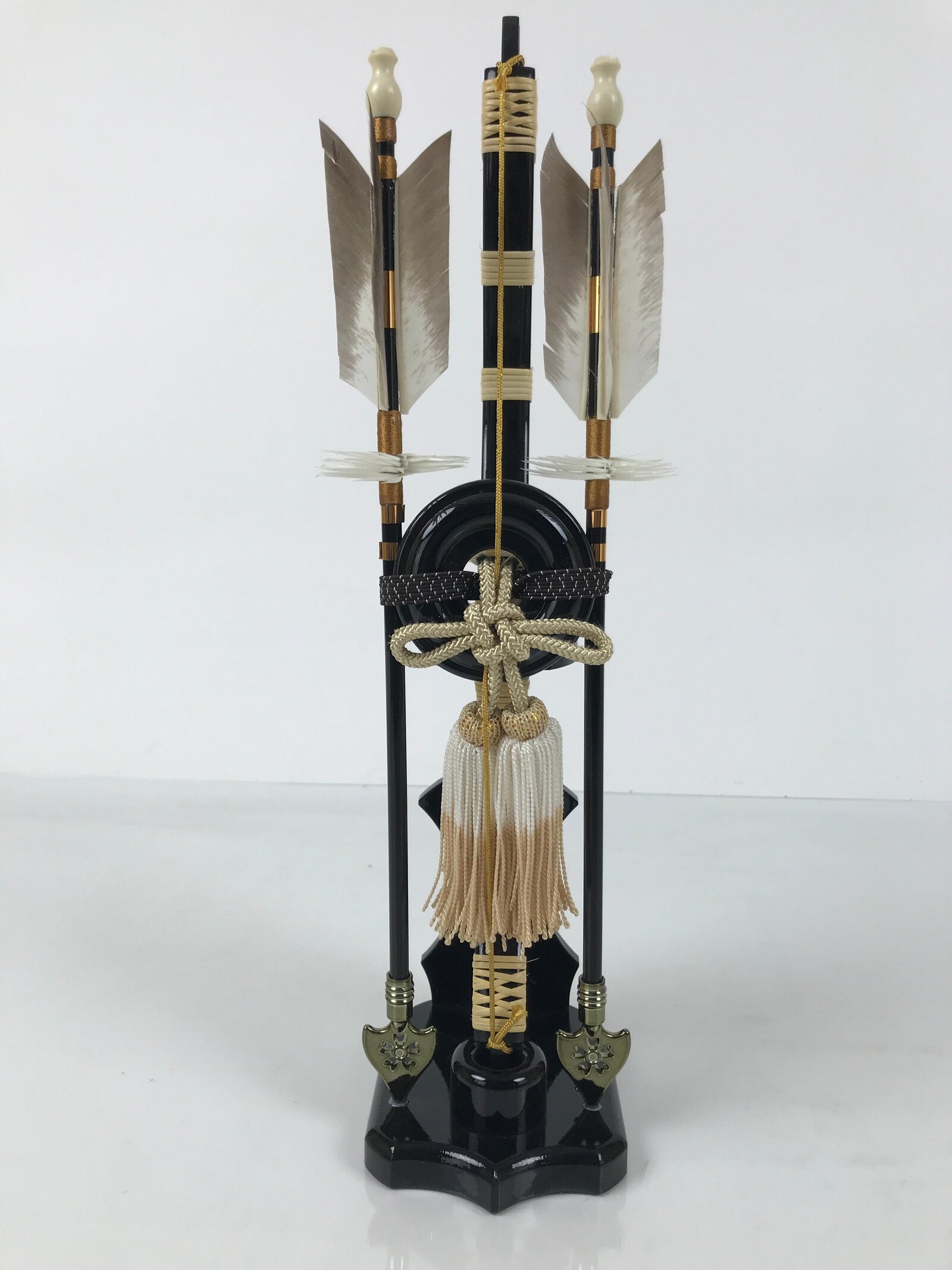 Japanese Sword Bow Arrow Hamayumi Display Stand Vtg Boys Day New Year ID650