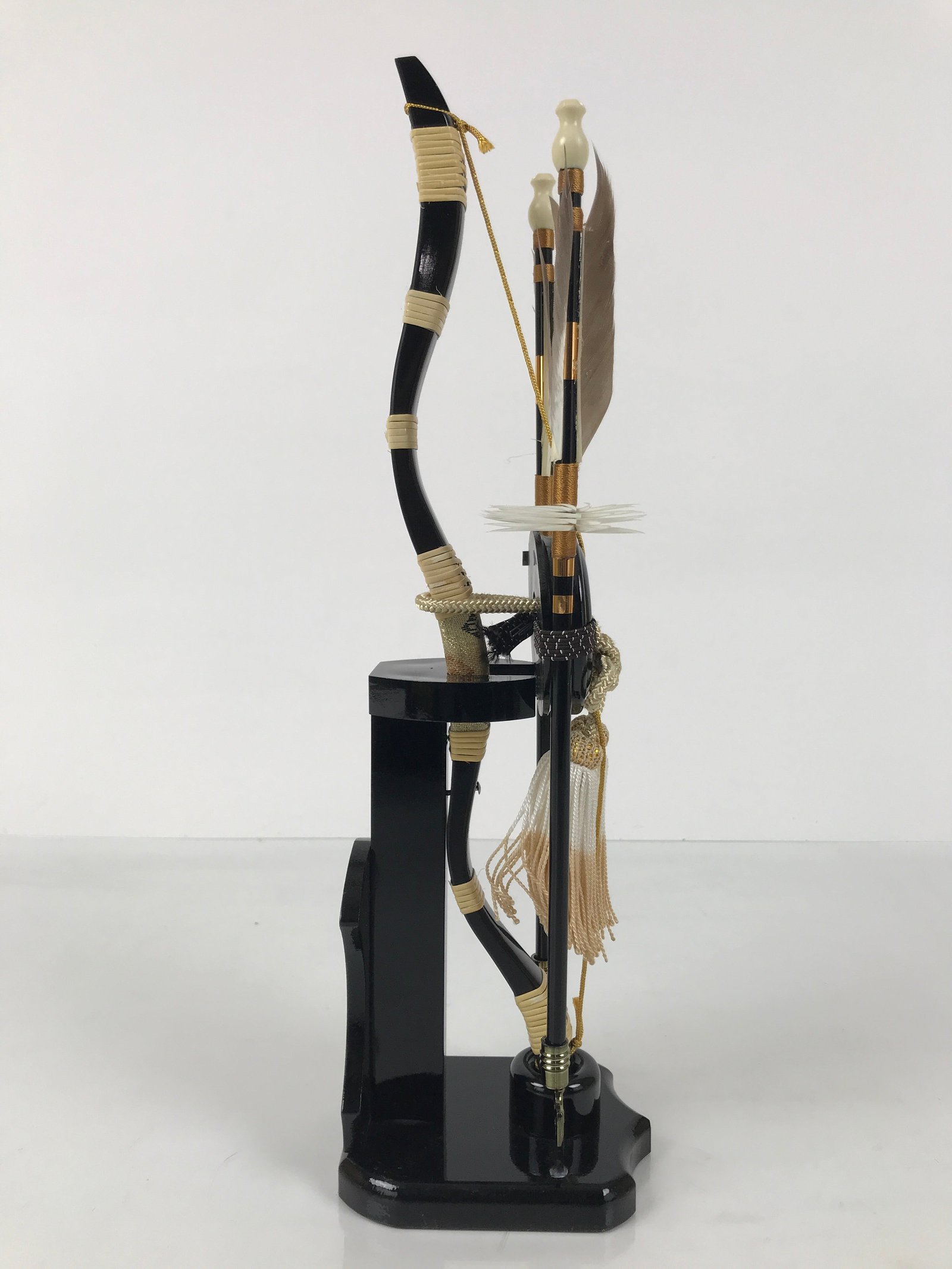 Japanese Sword Bow Arrow Hamayumi Display Stand Vtg Boys Day New Year ID650