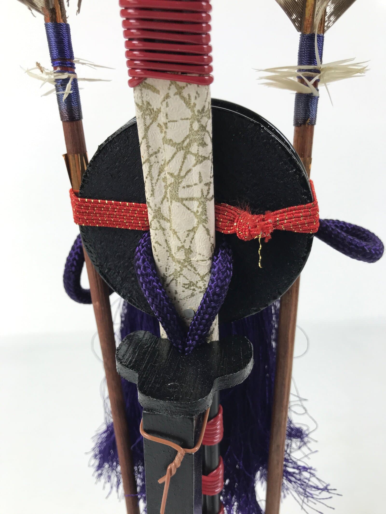 Japanese Sword Bow Arrow Hamayumi Display Stand Vtg Boys Day New Year ID652