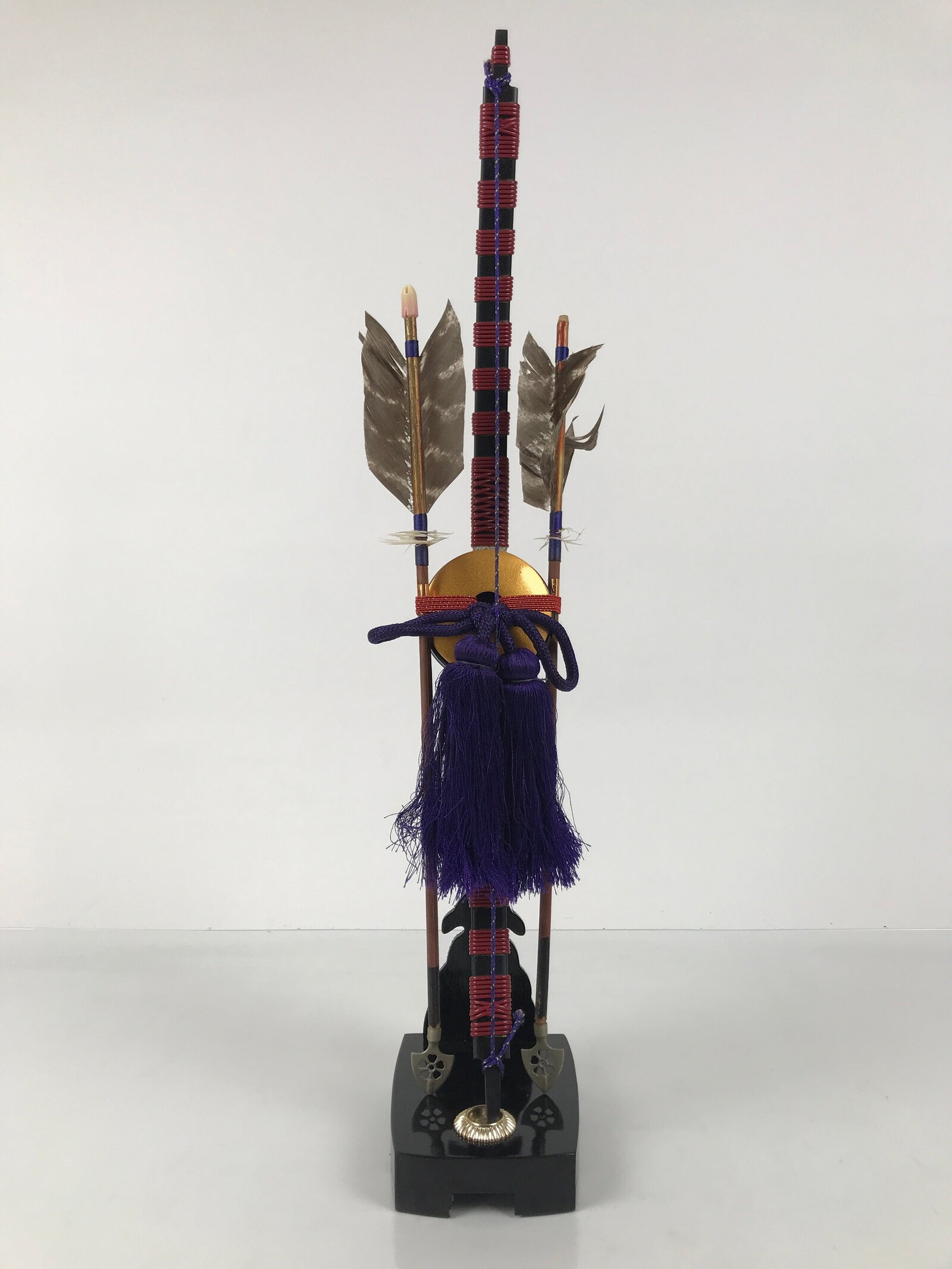 Japanese Sword Bow Arrow Hamayumi Display Stand Vtg Boys Day New Year ID652