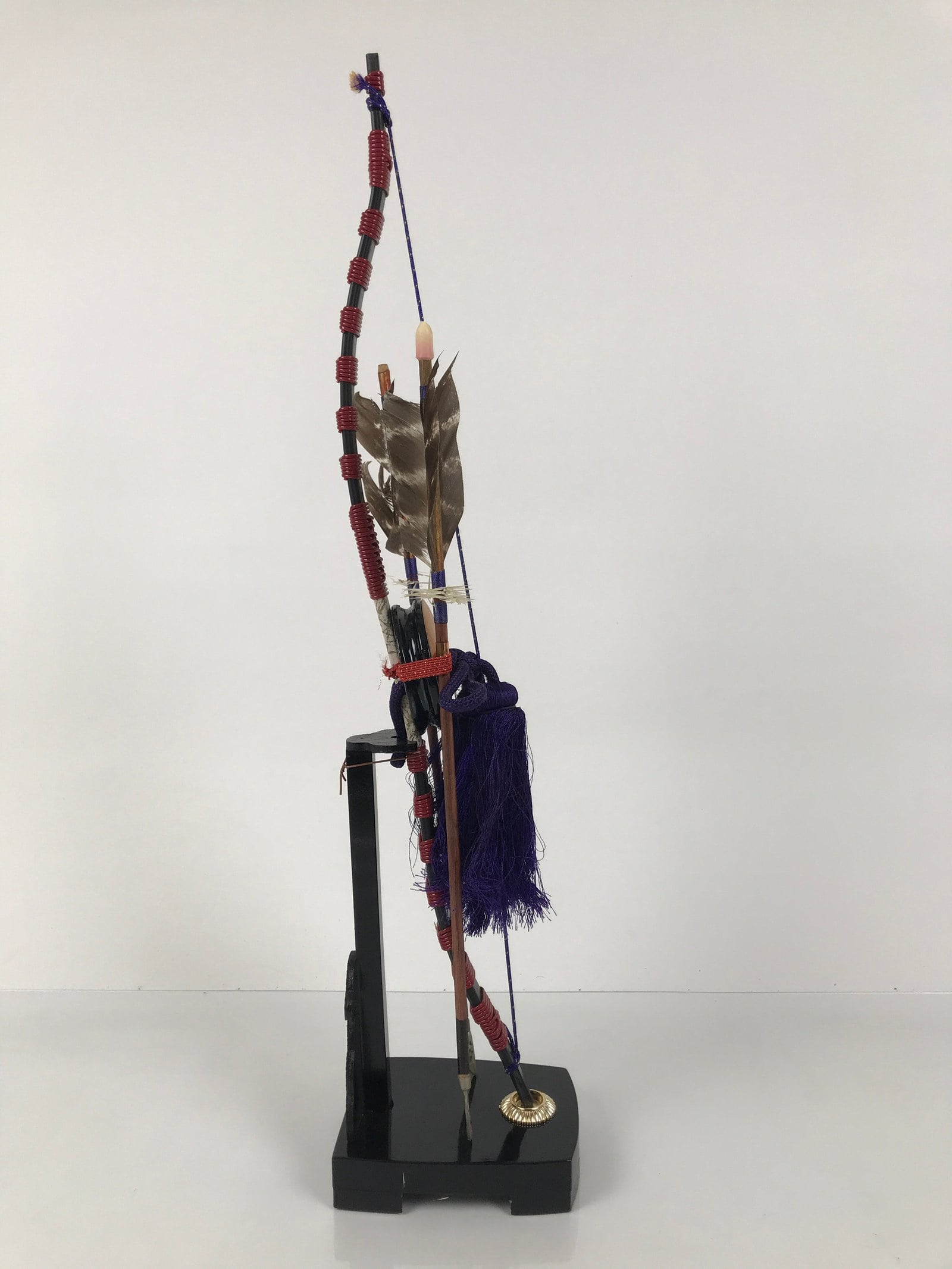 Japanese Sword Bow Arrow Hamayumi Display Stand Vtg Boys Day New Year ID652