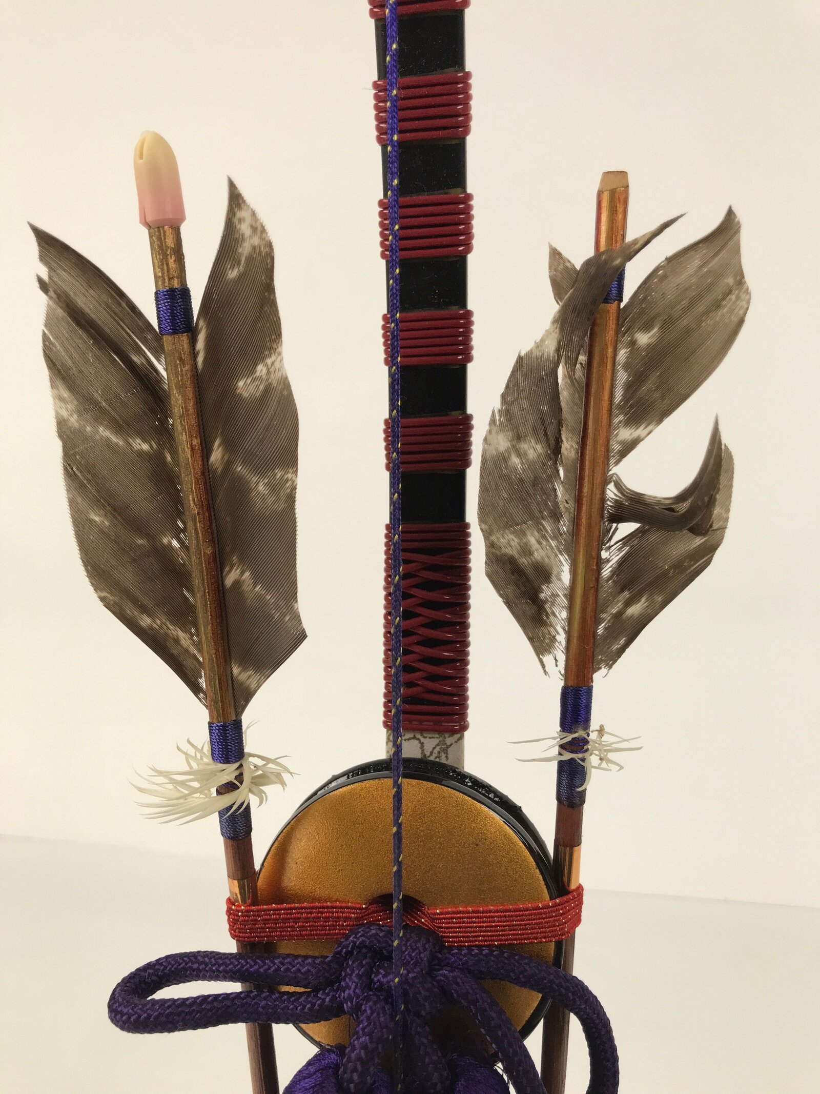 Japanese Sword Bow Arrow Hamayumi Display Stand Vtg Boys Day New Year ID652