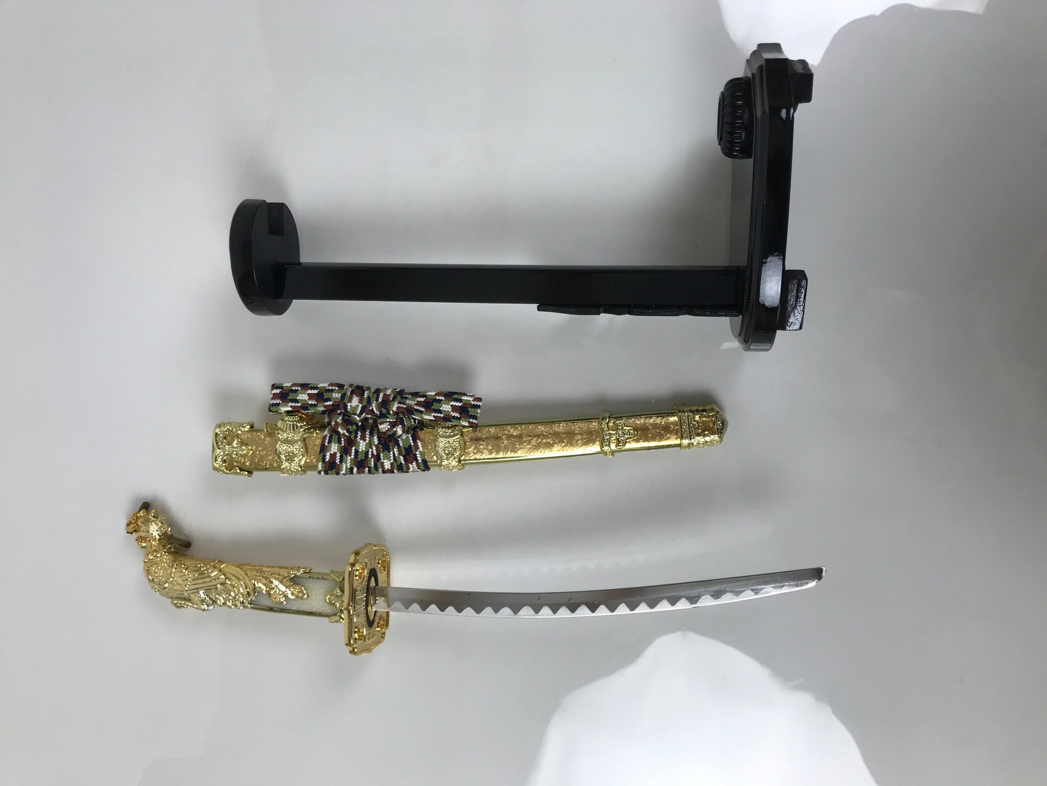 Japanese Sword Bow Arrow Hamayumi Display Stand Vtg Boys Day New Year ID655