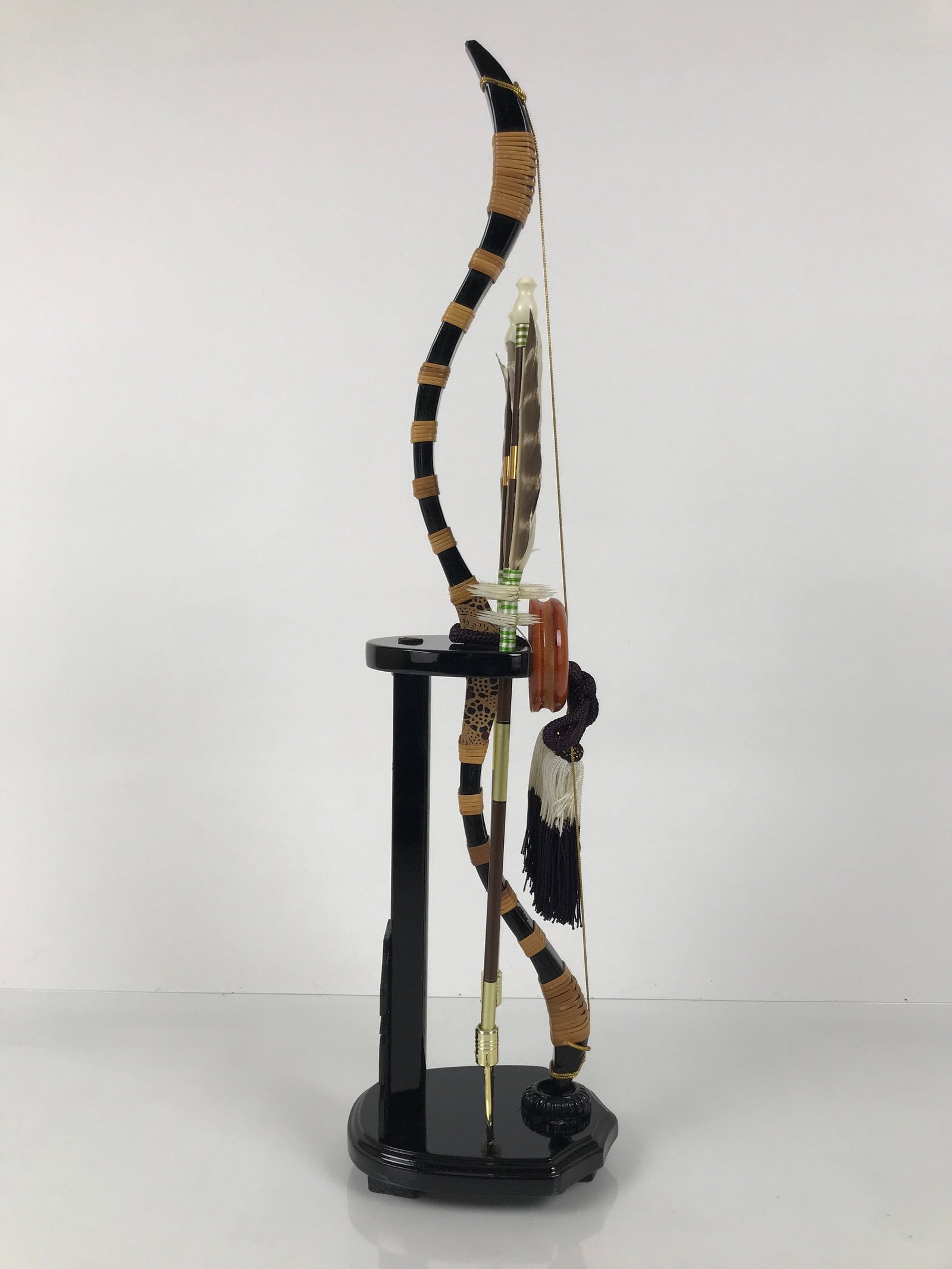 Japanese Sword Bow Arrow Hamayumi Display Stand Vtg Boys Day New Year ID655