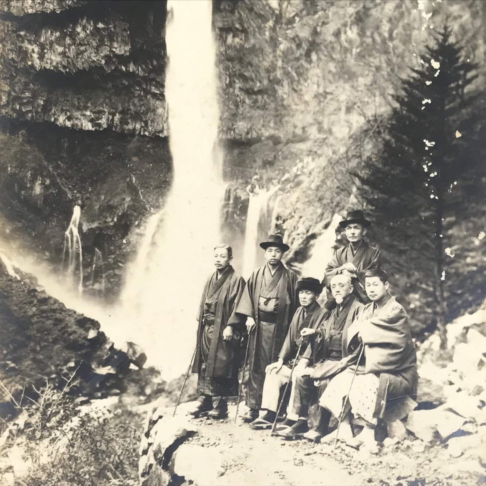 Japanese Taisho Kegon Falls Travel Souvenir Photograph Nikko Black White PH22