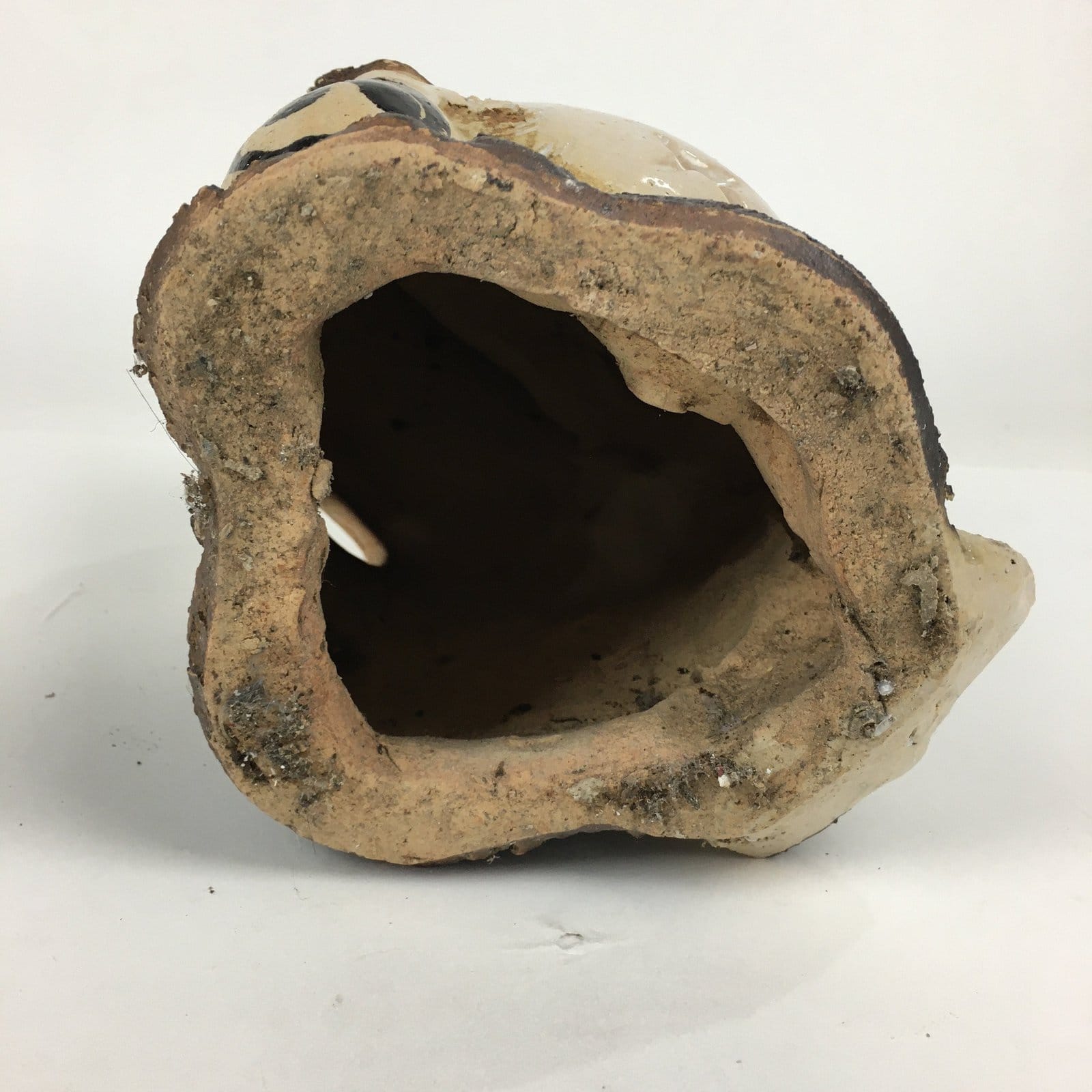 Japanese Tanuki Ceramic Raccoon Dog Shigaraki ware Statue Vtg Pottery BD722