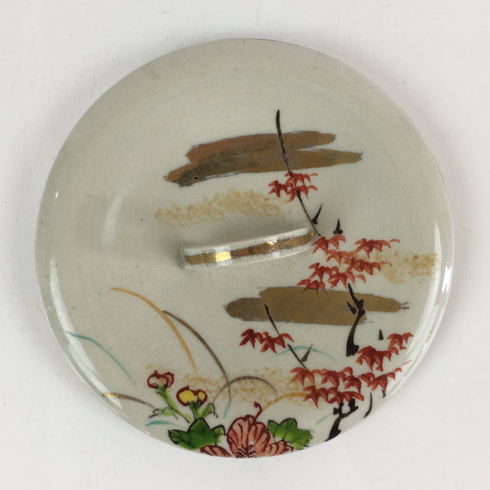 Japanese Tea Ceremony Ceramic Lidded Water Pot Mizusashi Vtg Pottery MS51