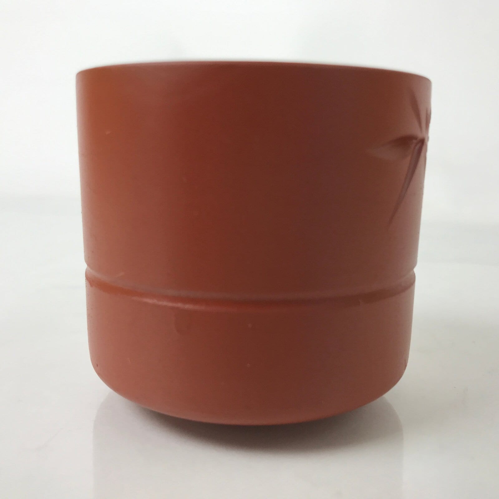 Japanese Tokoname Ware Ceramic Teacup Vtg Pottery Yunomi Brown Bamboo TC535