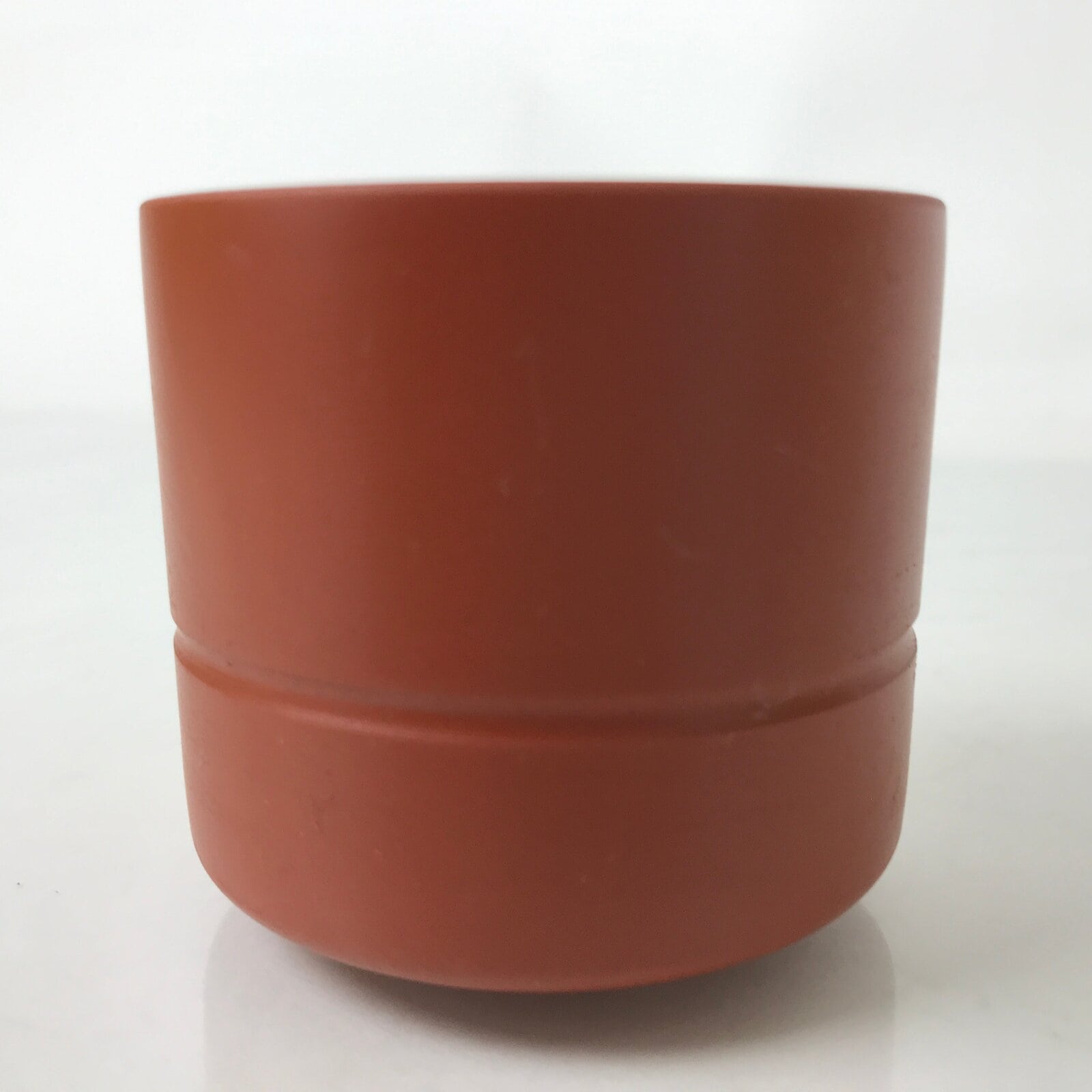 Japanese Tokoname Ware Ceramic Teacup Vtg Pottery Yunomi Brown Bamboo TC541