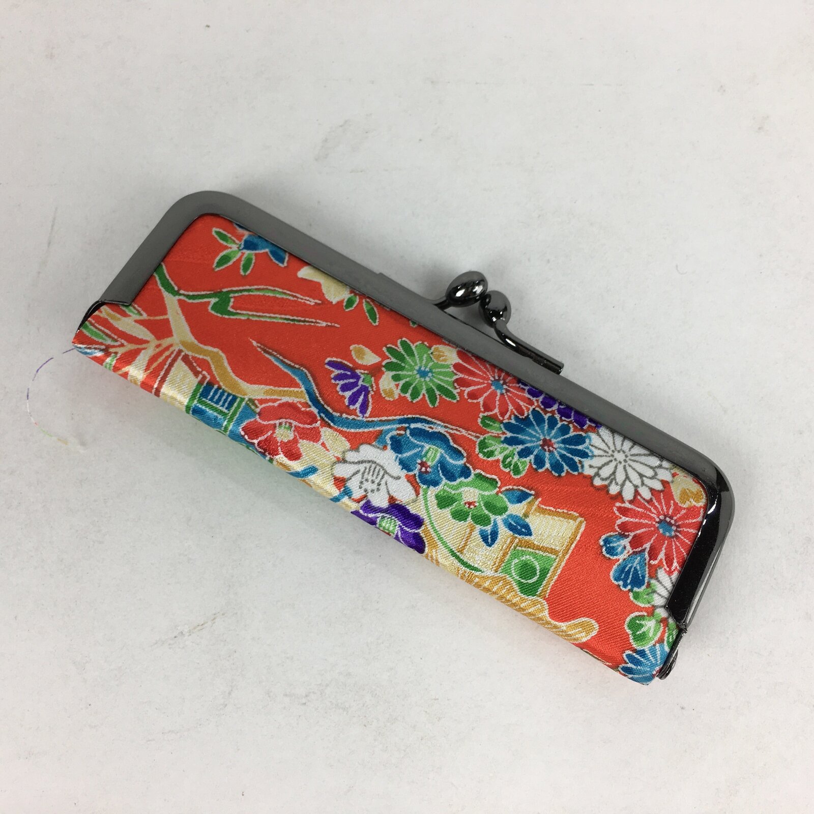 Japanese Traditional Craft Signature Stamp Case Vtg With Clasp Red KB51