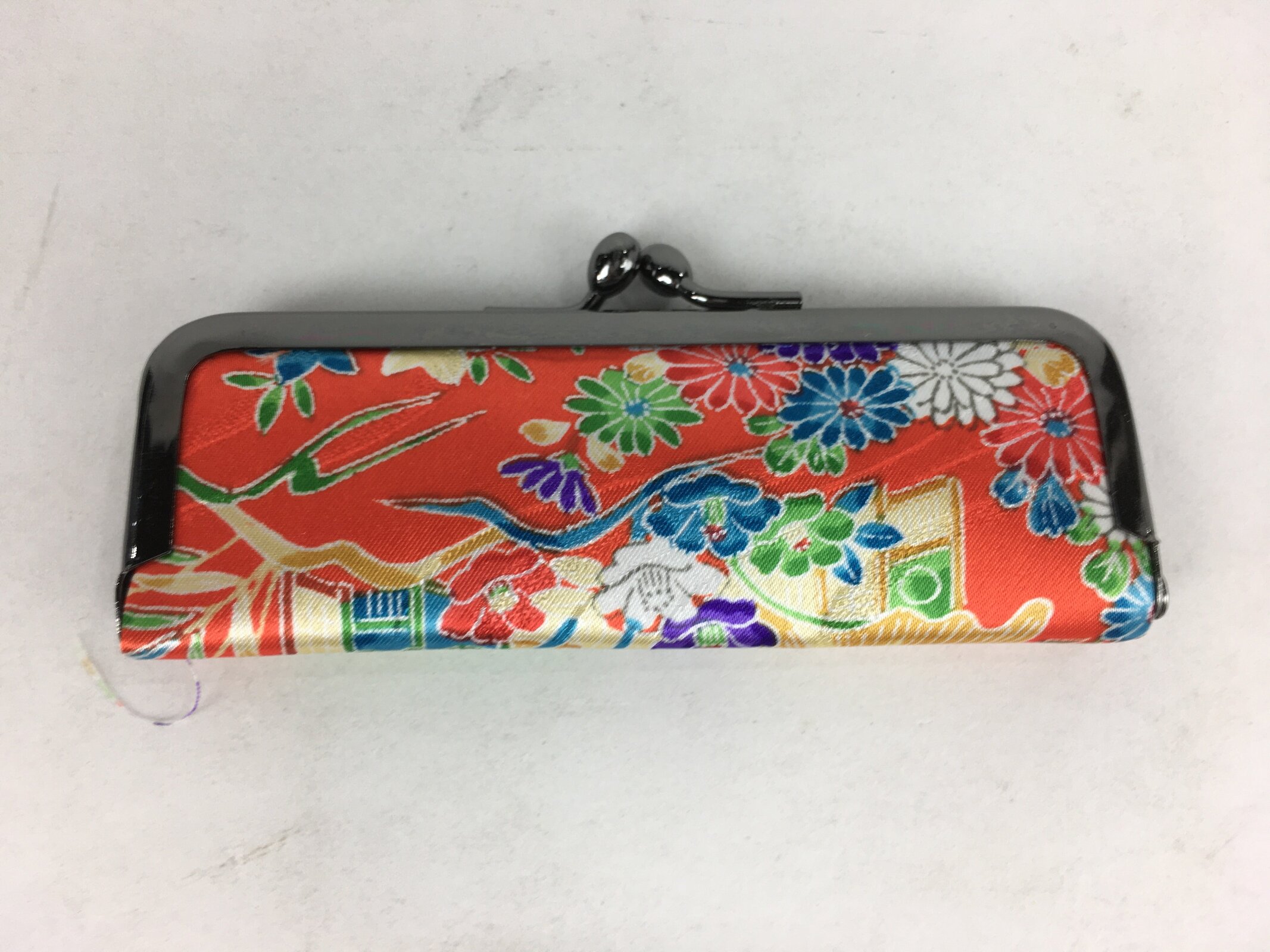 Japanese Traditional Craft Signature Stamp Case Vtg With Clasp Red KB51