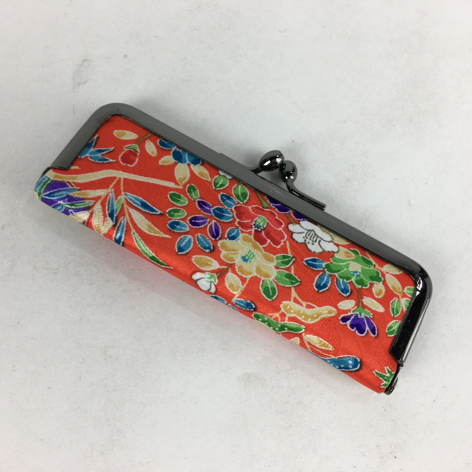 Japanese Traditional Craft Signature Stamp Case Vtg With Clasp Red KB52