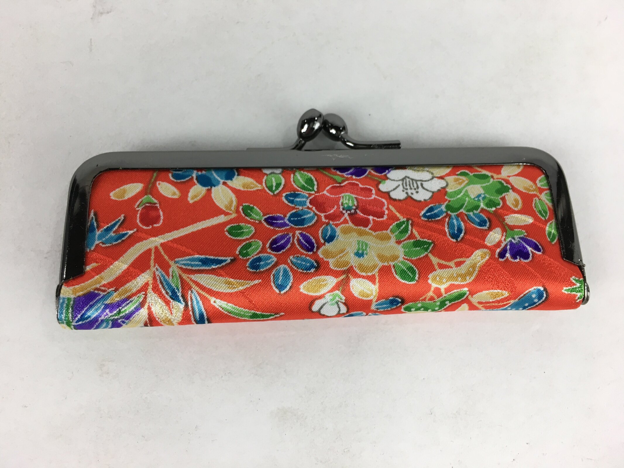 Japanese Traditional Craft Signature Stamp Case Vtg With Clasp Red KB52