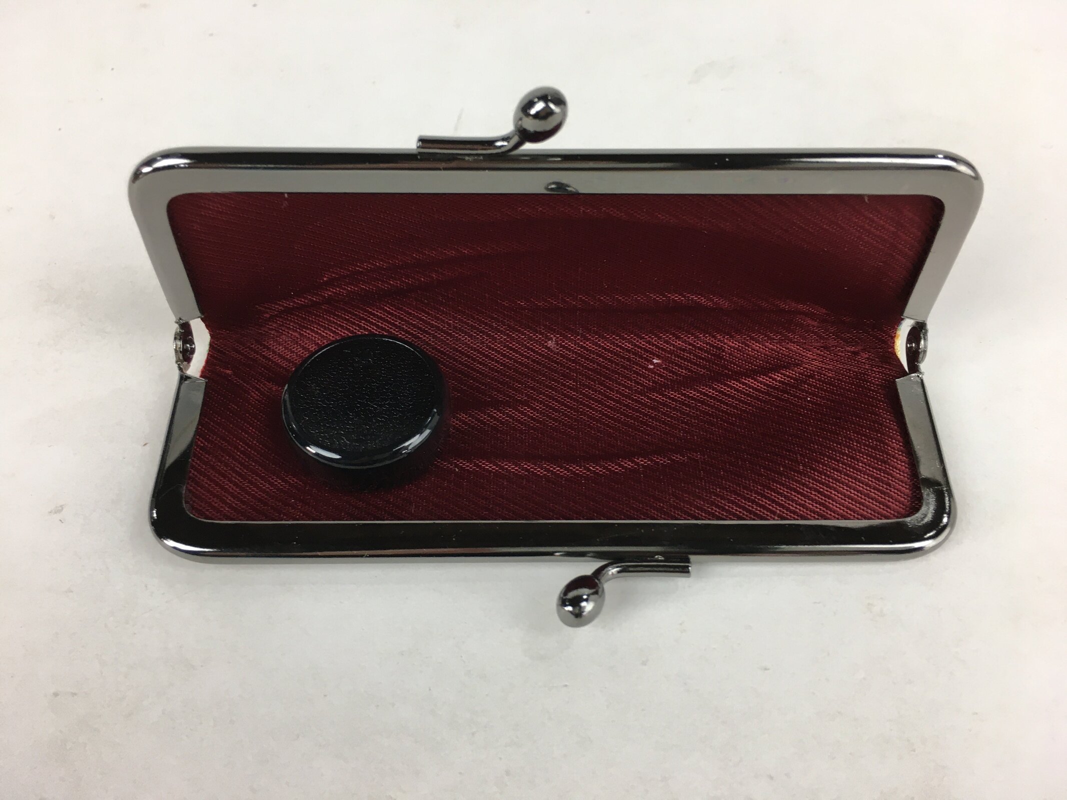 Japanese Traditional Craft Signature Stamp Case Vtg With Clasp Red KB52