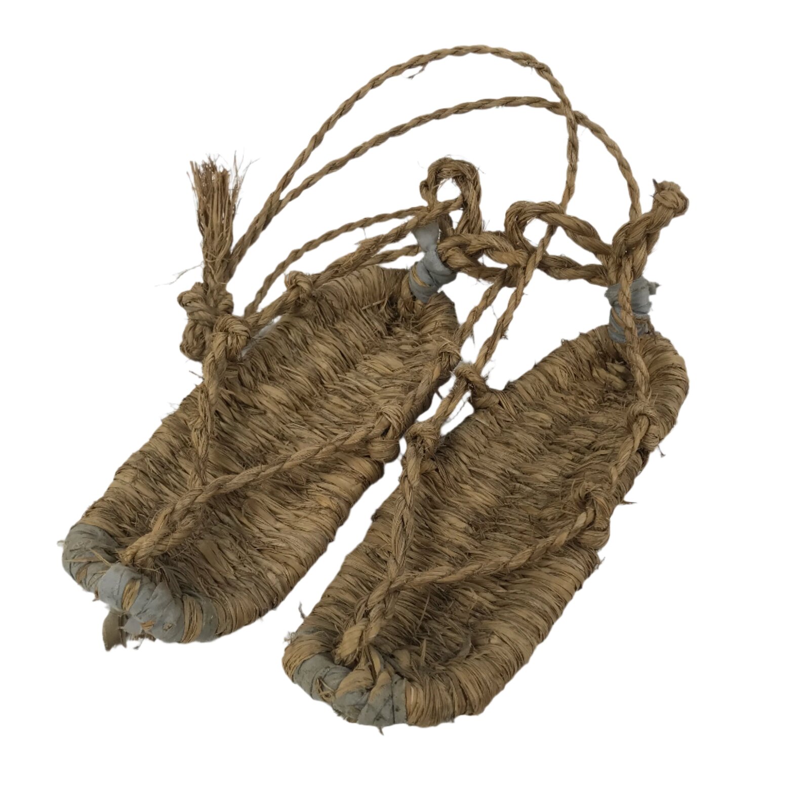 Japanese Traditional Footwear Waraji Rice Straw Sandals Vtg Woven Warazori JK871