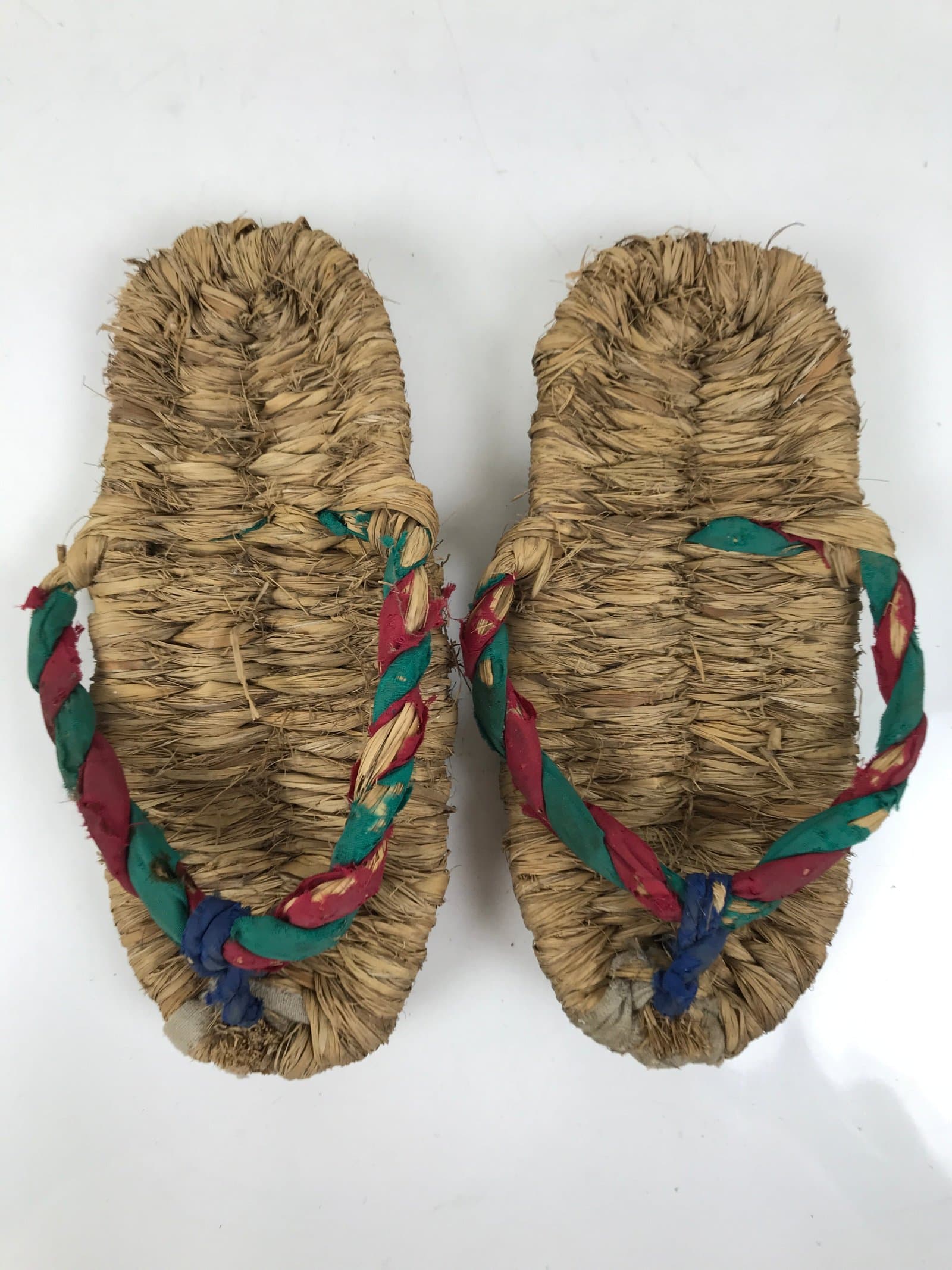 Japanese Traditional Footwear Warazori Rice Straw Sandals Vtg Woven Waraji JK870