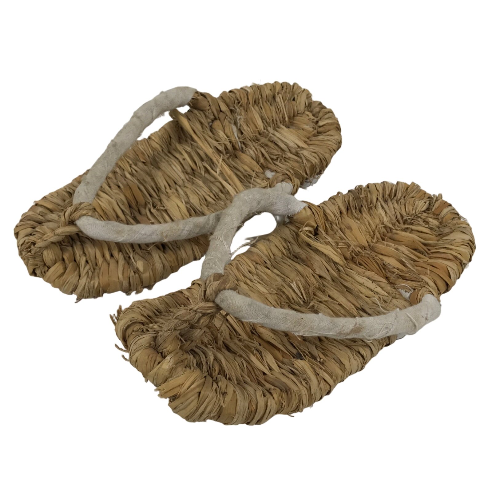 Japanese Traditional Footwear Warazori Rice Straw Sandals Vtg Woven Waraji JK922
