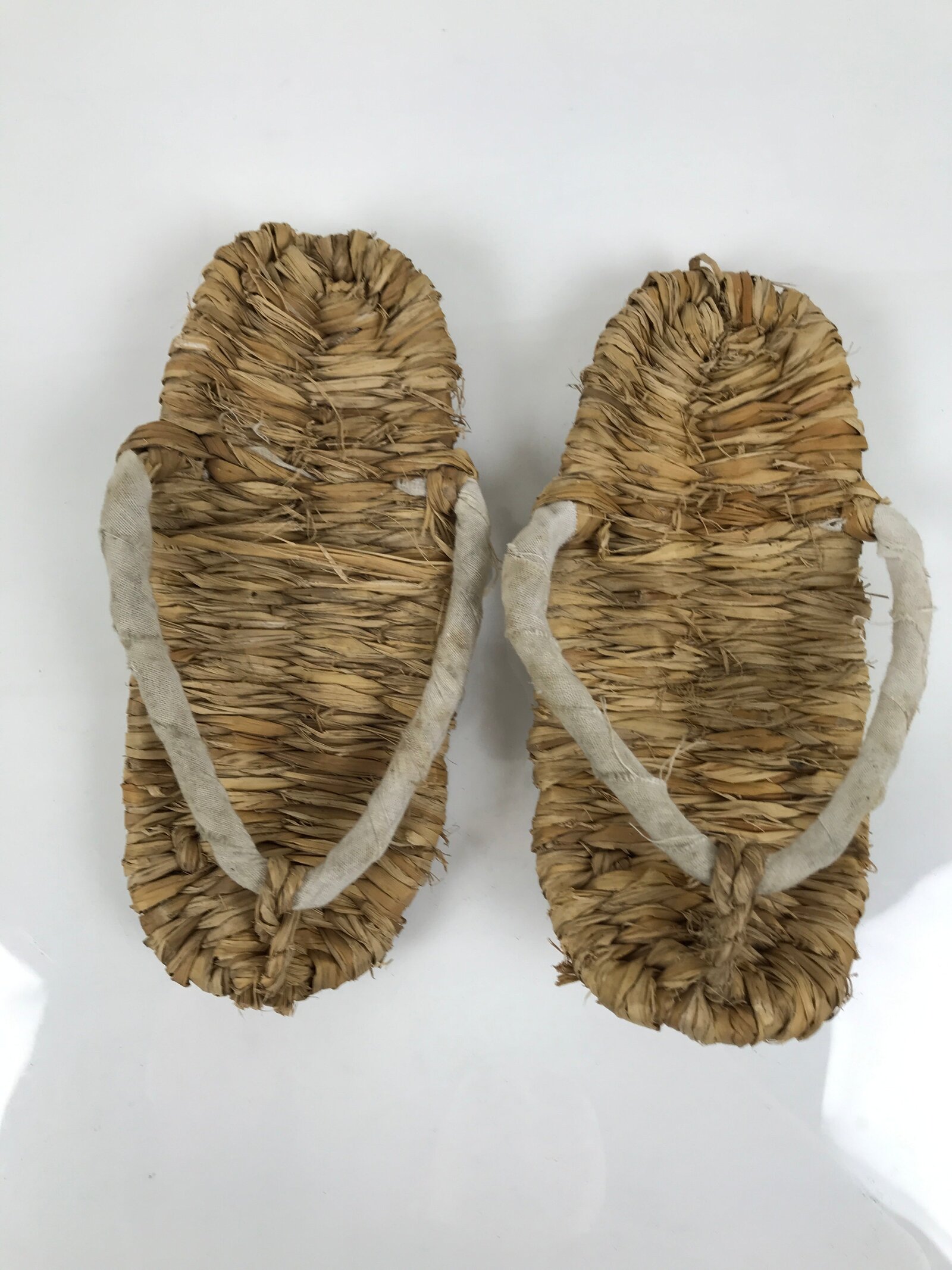 Japanese Traditional Footwear Warazori Rice Straw Sandals Vtg Woven Waraji JK922