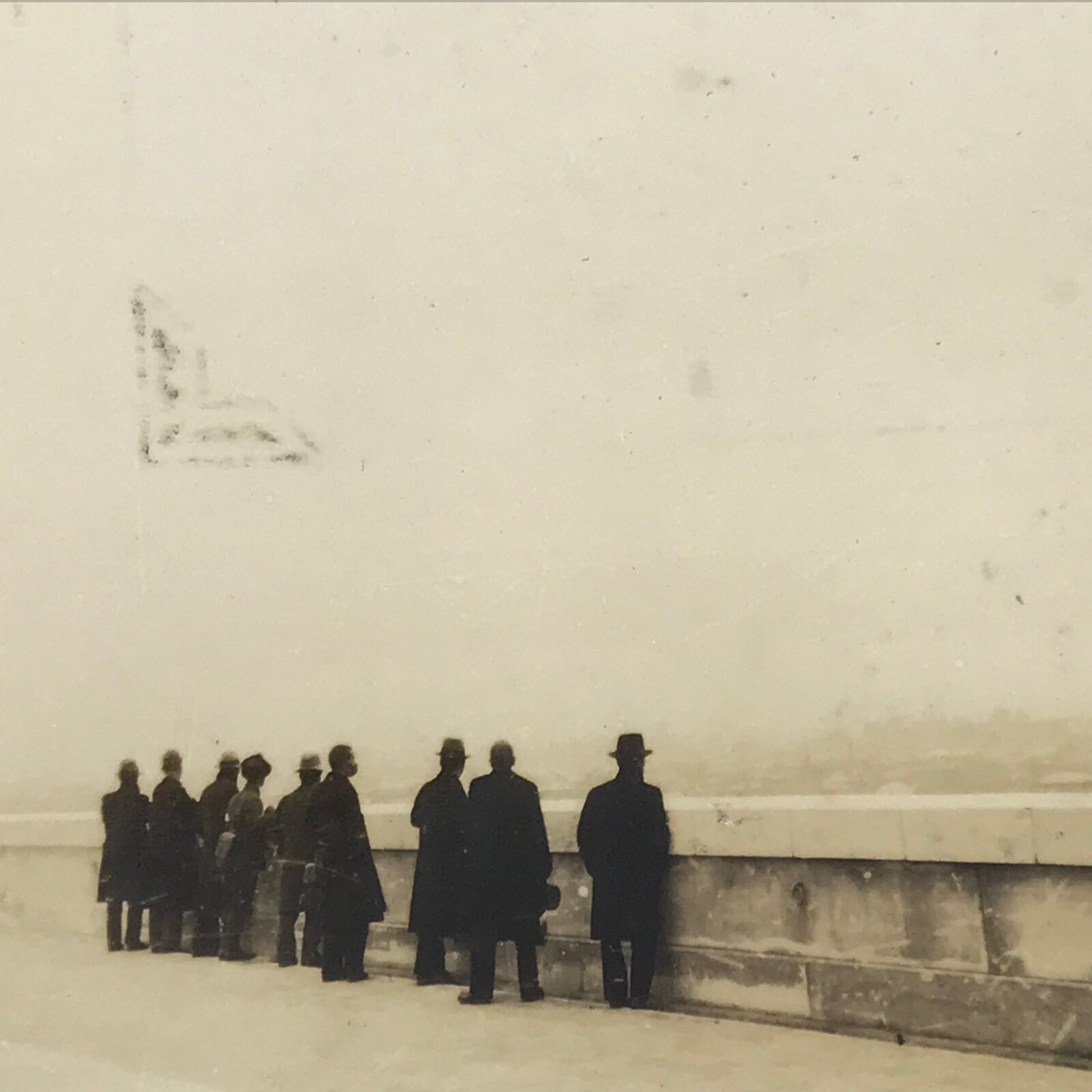 Japanese Travel Group Photograph Vtg Temple City Scenic Overlook Sepia PH227