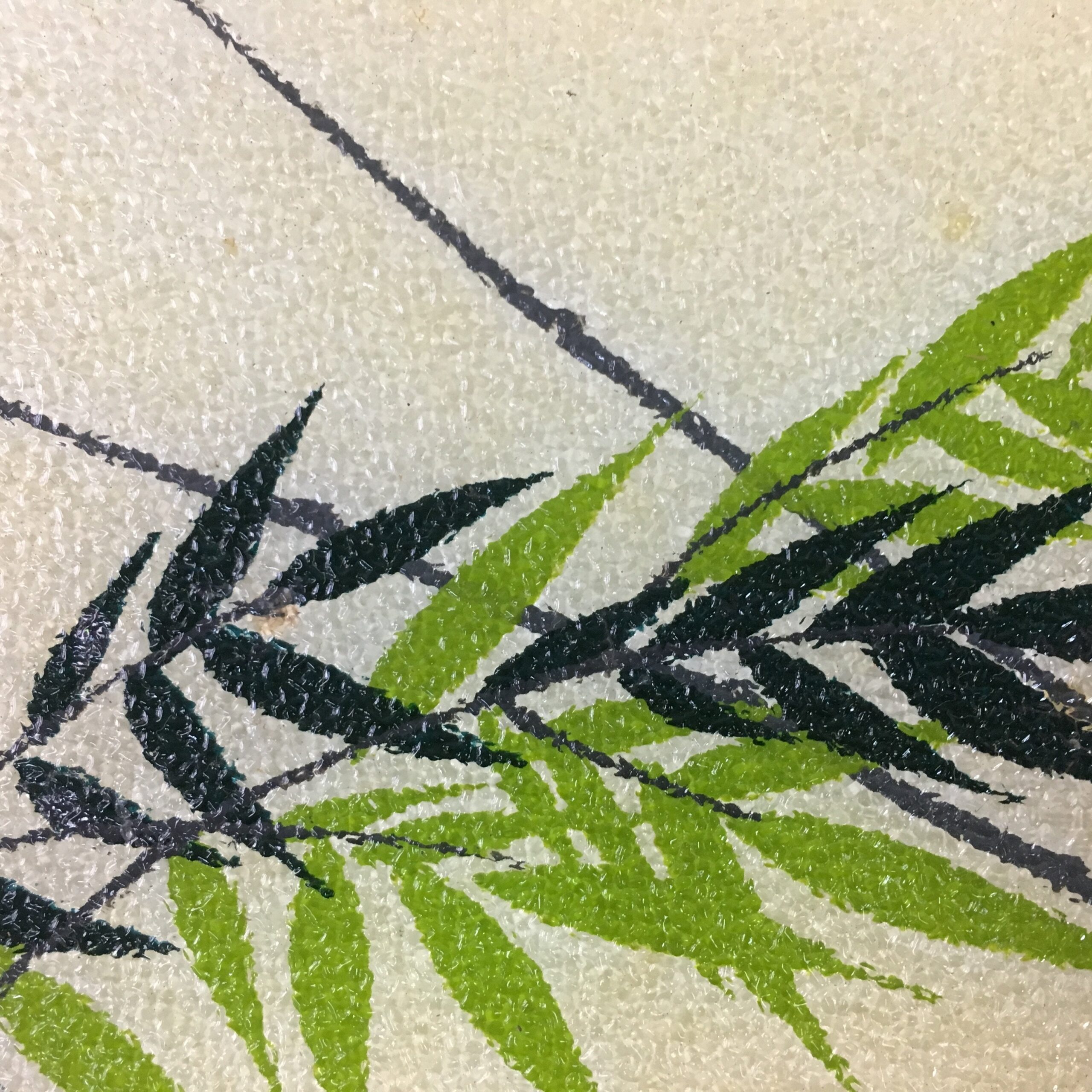 Japanese Tray Coaster Set Vtg Obon Saucer Plate Bamboo Glass Round UR301