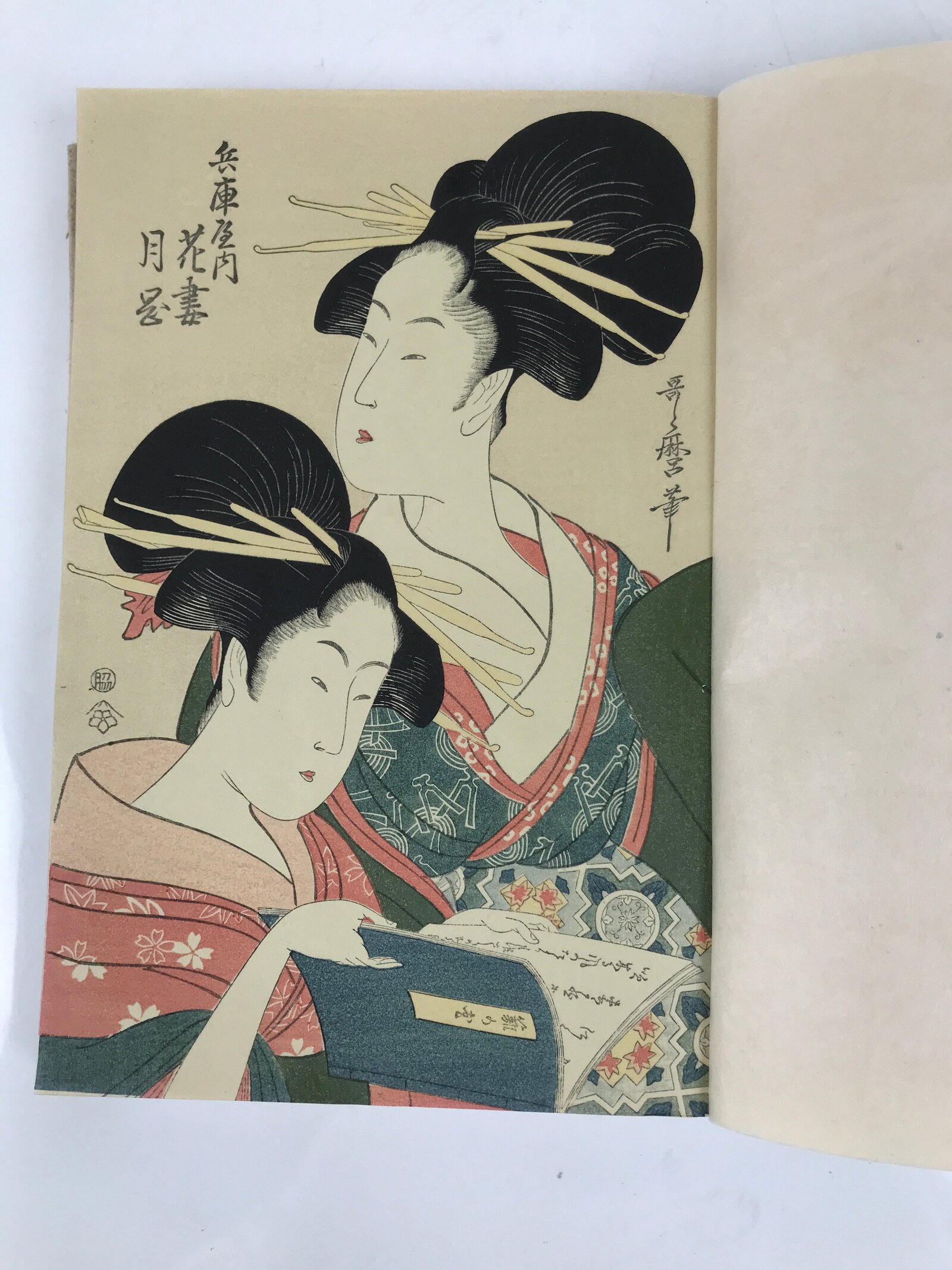 Japanese Ukiyoe Book Utamaro Bijinga Vtg Woodblock Print Shunga Erotic Art FL406