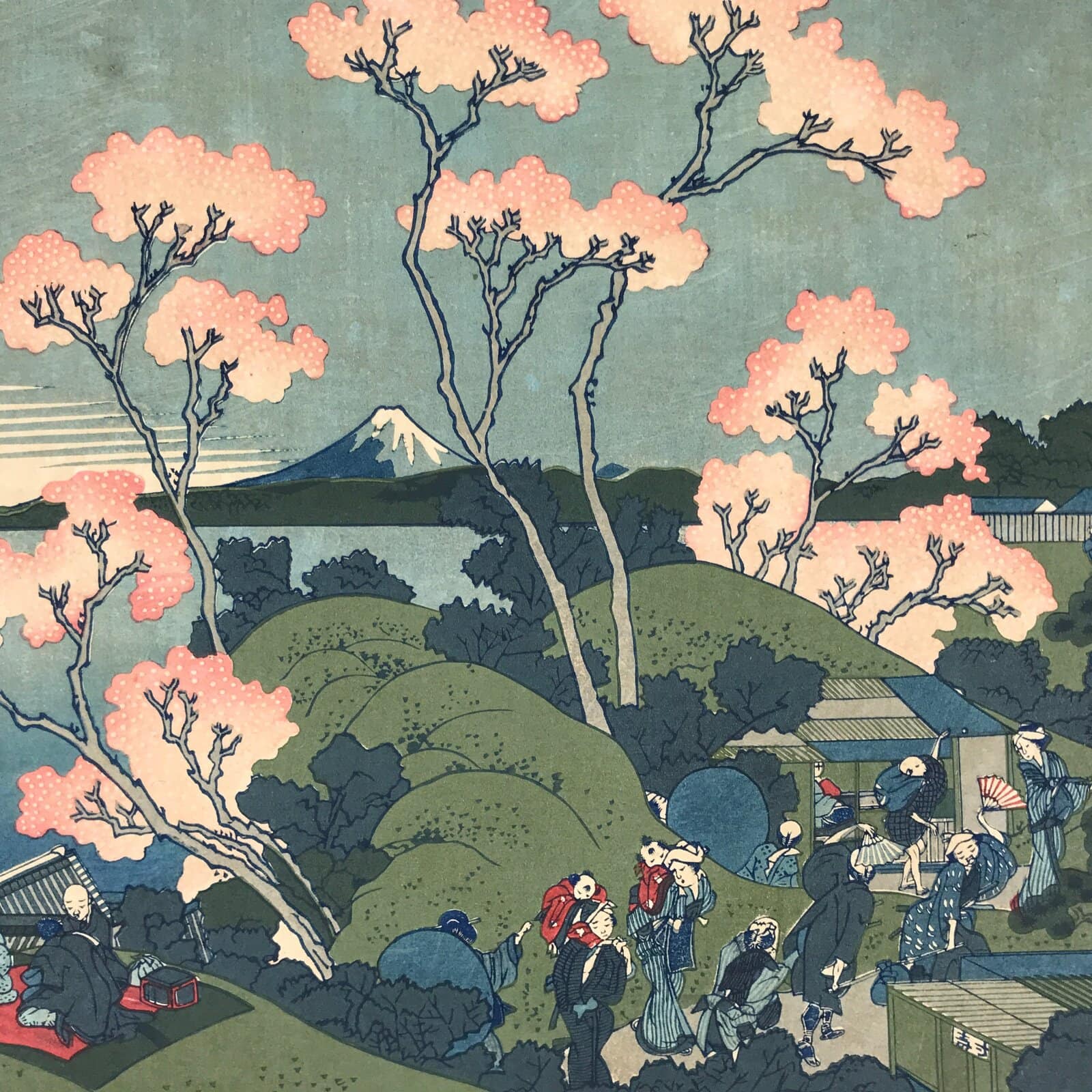 Japanese Ukiyoe Hokusai Fuji Gotenyama Shinagawa Tokaido Woodblock Print FL465