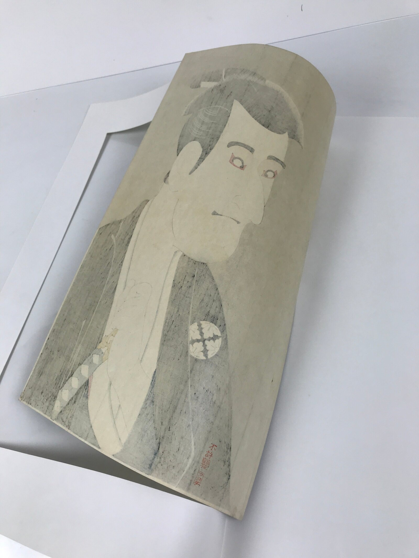 Japanese Ukiyoe Toshusai Sharaku Kabuki Actor Portrait Woodblock Print FL441