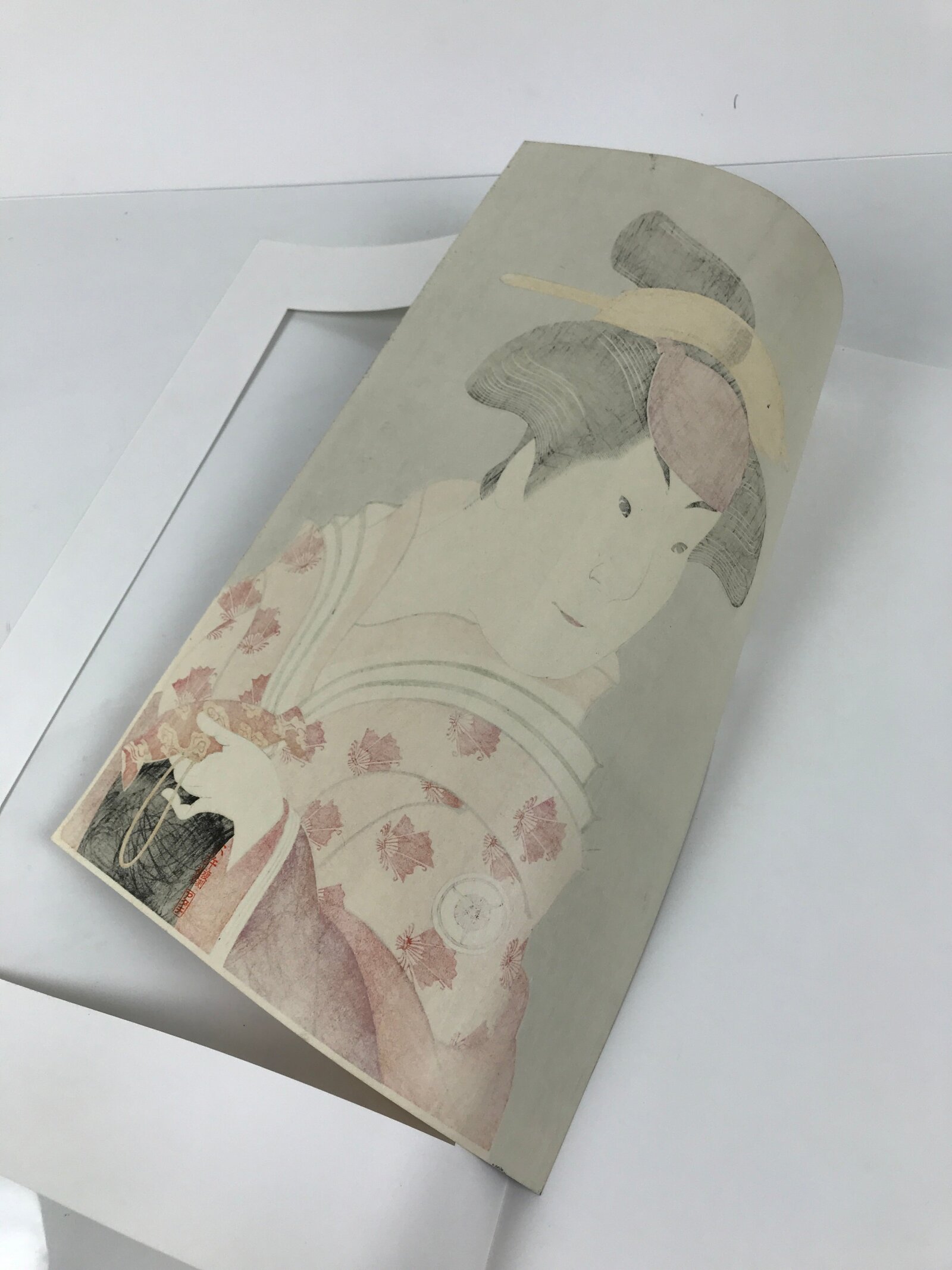 Japanese Ukiyoe Toshusai Sharaku Kabuki Actor Portrait Woodblock Print FL444