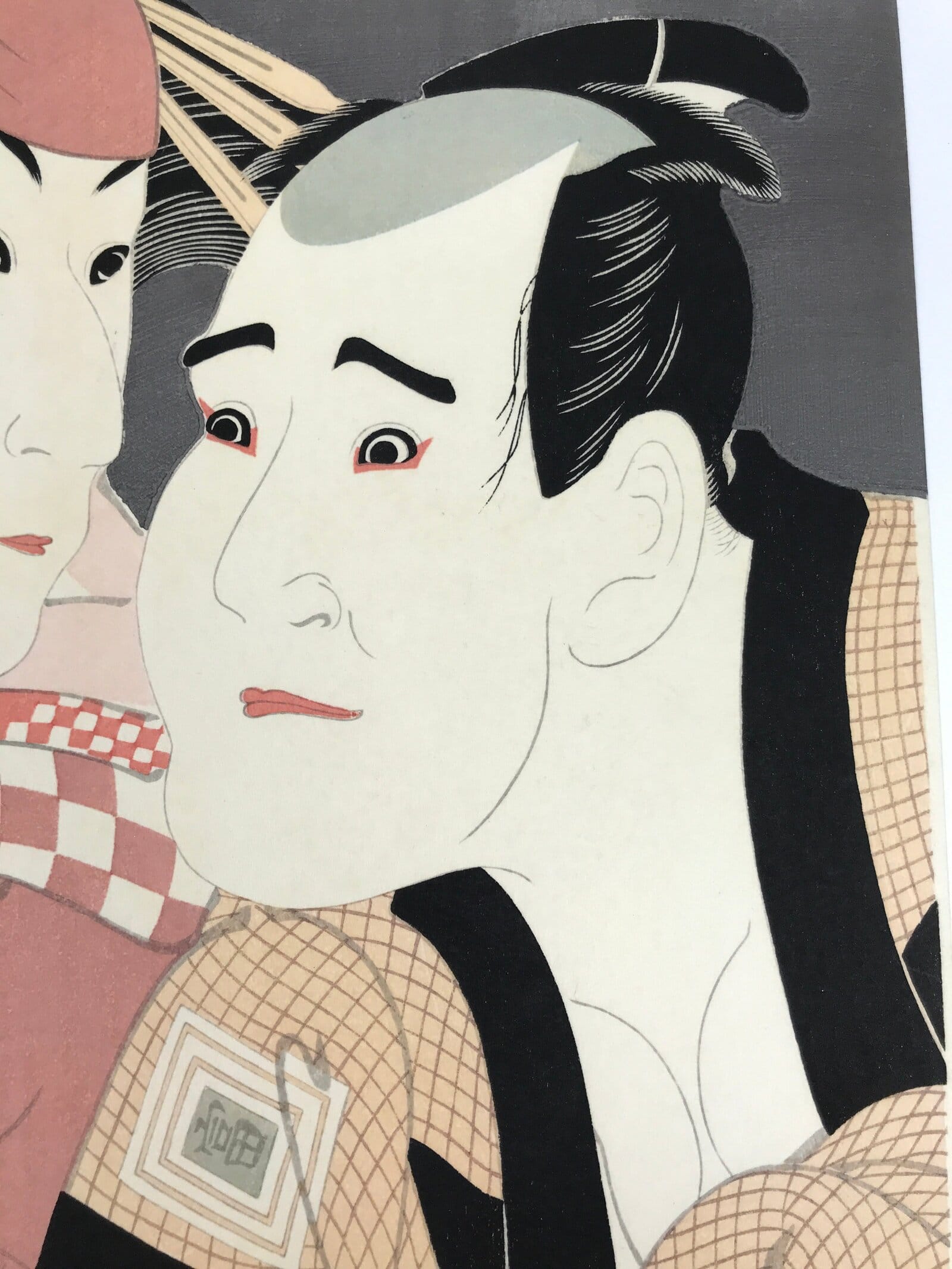 Japanese Ukiyoe Toshusai Sharaku Kabuki Actors Portrait Woodblock Print FL436