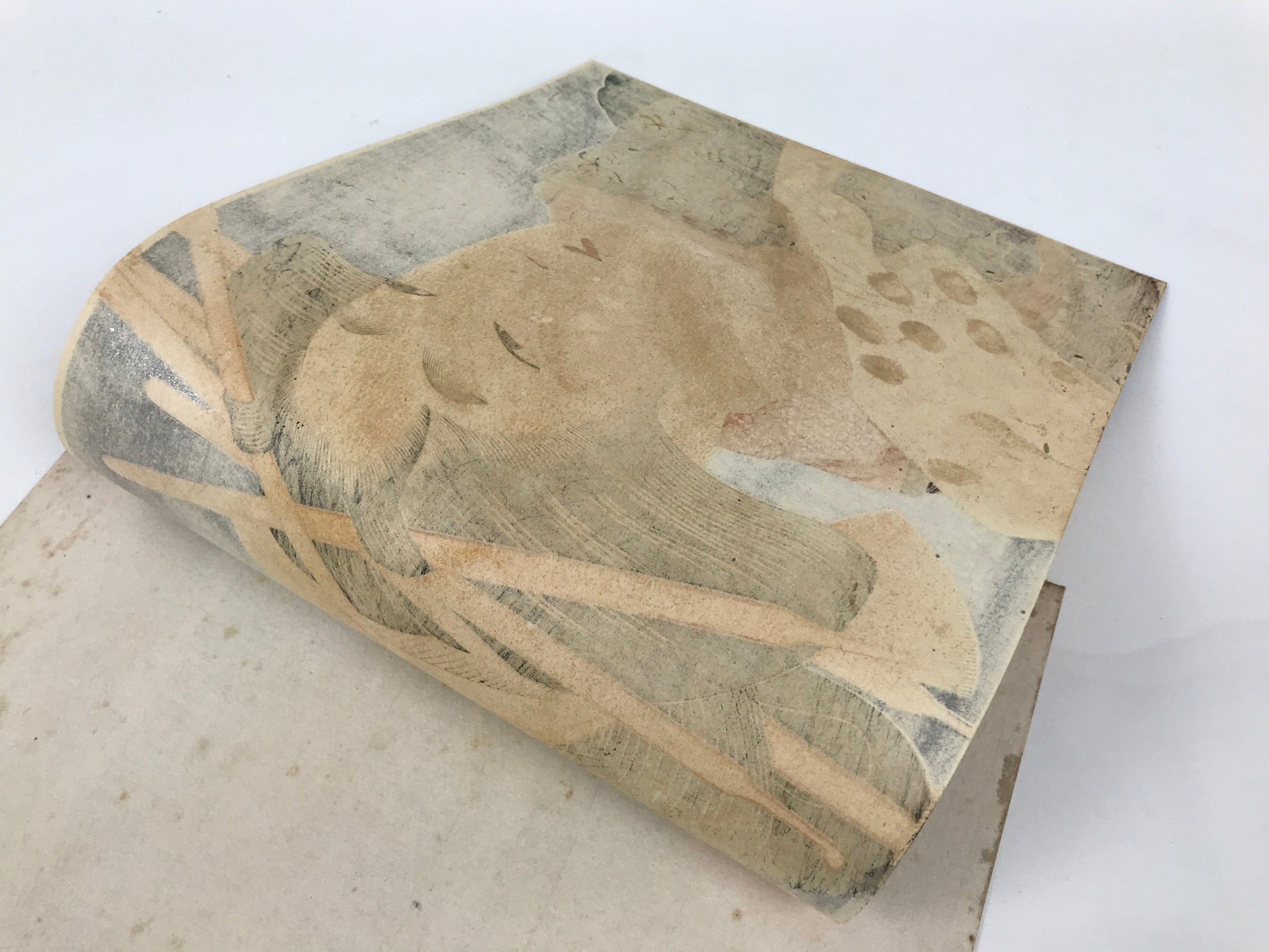 Japanese Ukiyoe Woman Kaishi Tea Ceremony Utamaro Bijinga Woodblock Print FL462