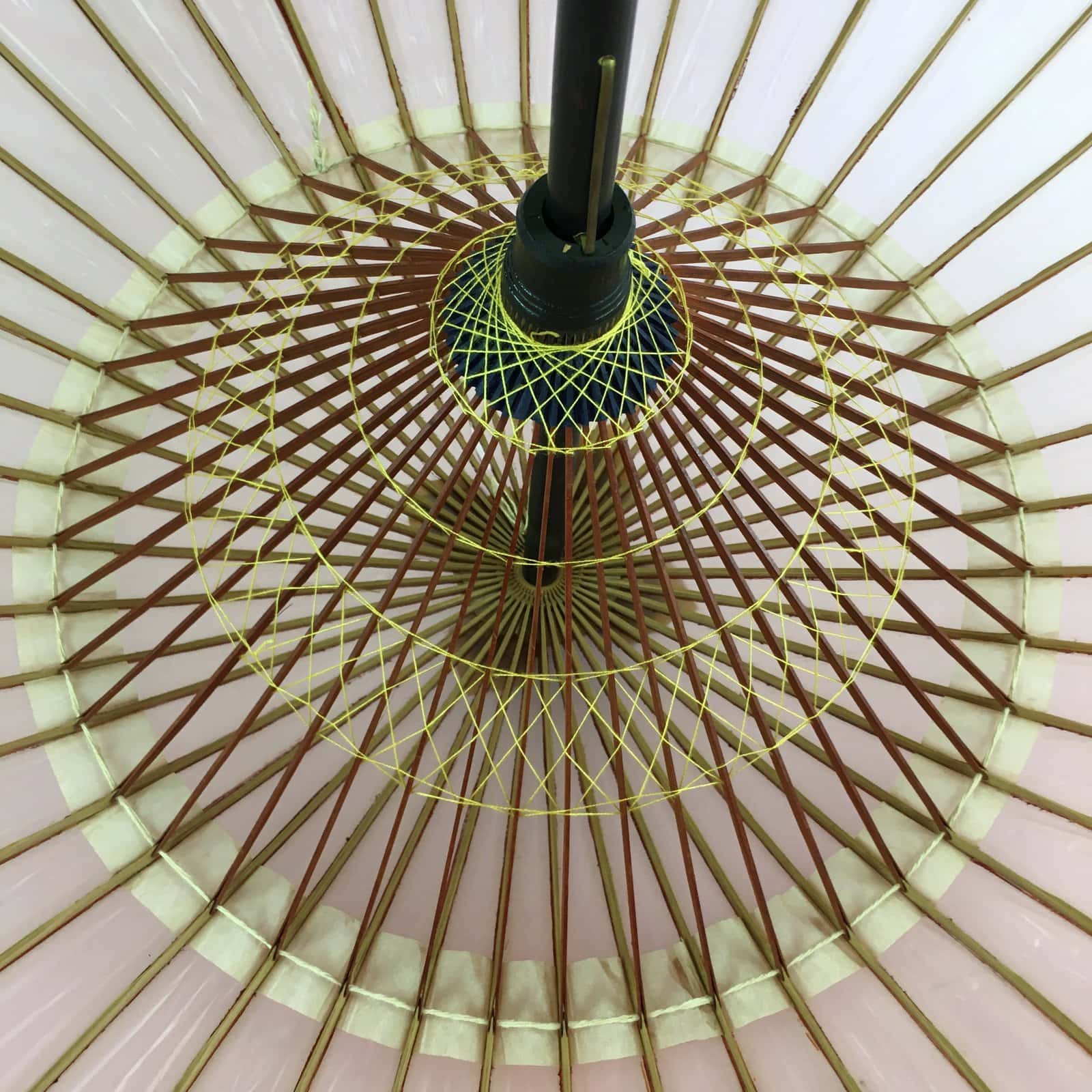 Japanese Umbrella Parasol Wagasa Bangasa Geisha Bamboo Vinyl Pink JK377