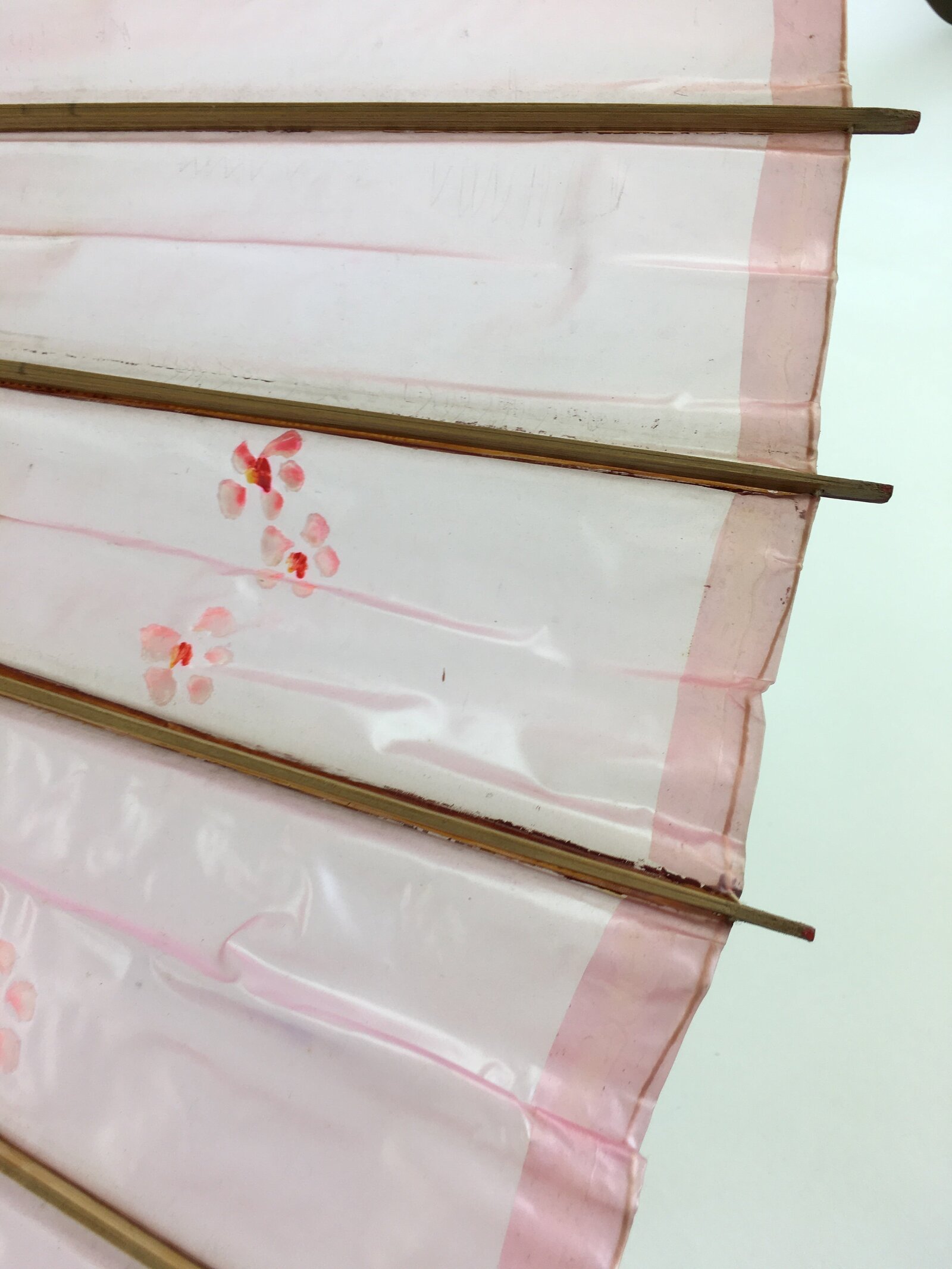 Japanese Umbrella Parasol Wagasa Bangasa Geisha Bamboo Vinyl Pink JK377