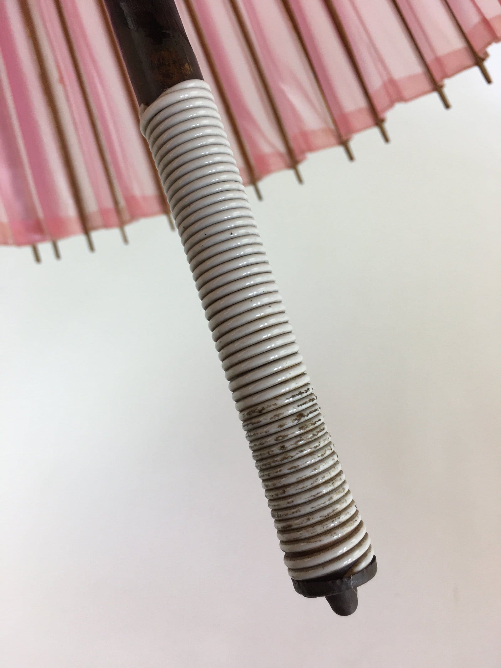 Japanese Umbrella Parasol Wagasa Bangasa Geisha Bamboo Vinyl Pink JK377