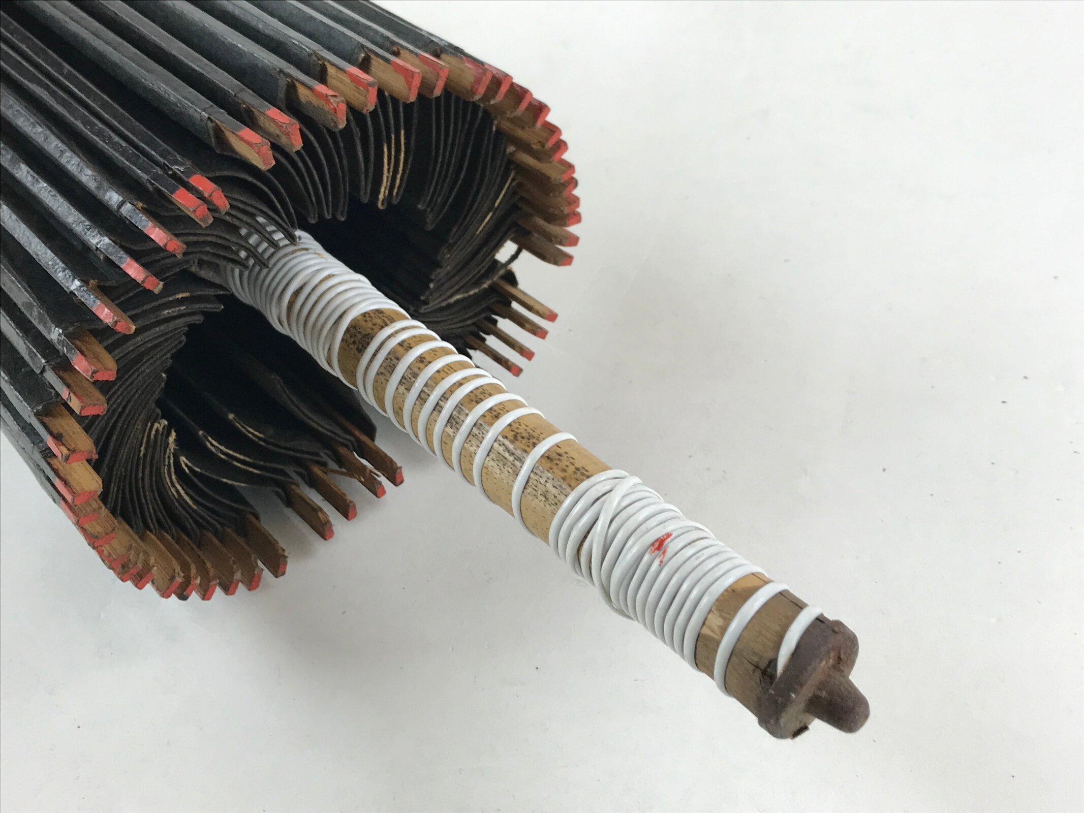 Japanese Umbrella Parasol Wagasa Vtg Paper Bangasa Geisha Black Brown JK629