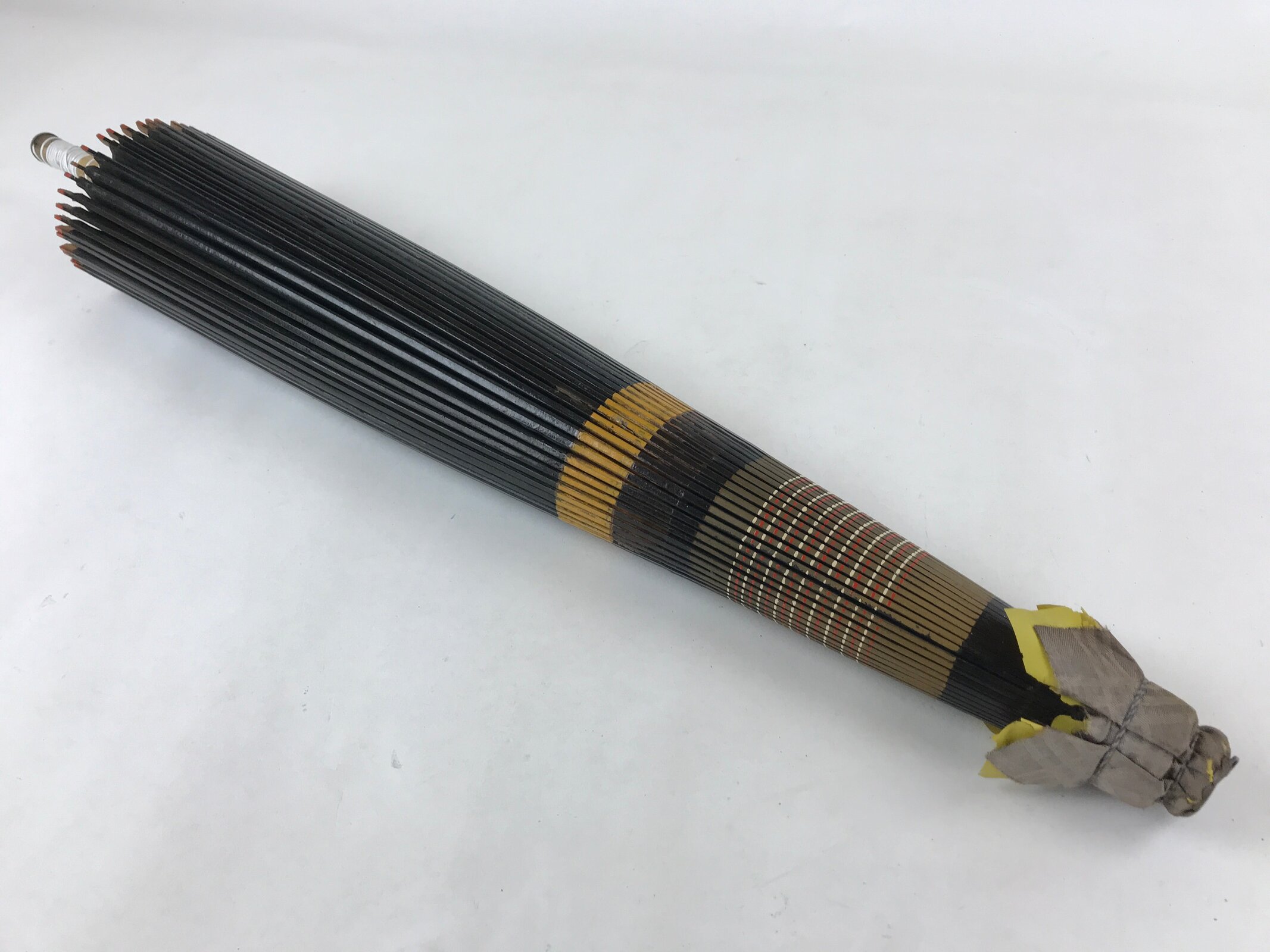 Japanese Umbrella Parasol Wagasa Vtg Paper Bangasa Geisha Black Brown JK629