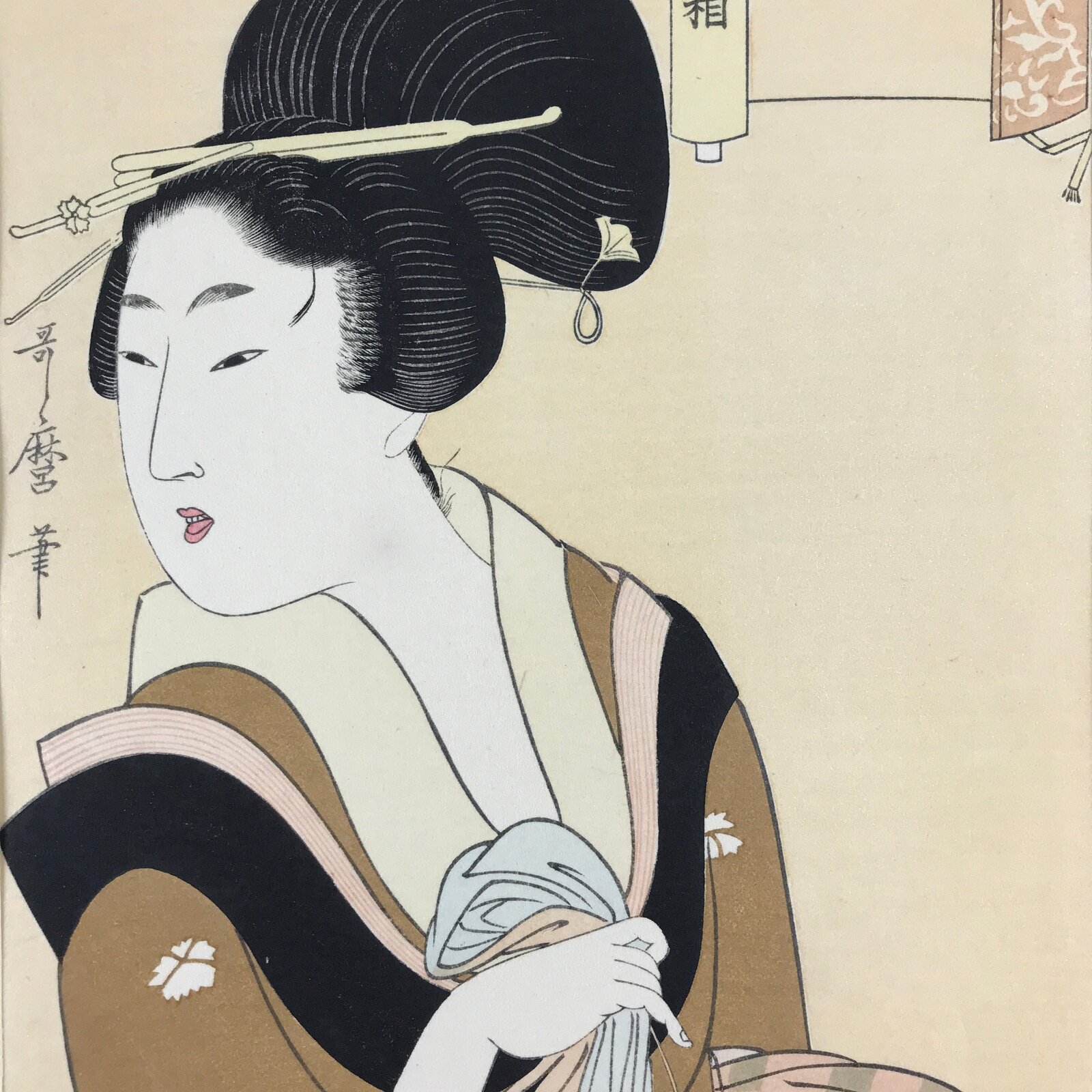 Japanese Utamaro Selection Ukiyoe Woodblock Printing Hanga Beautiful Lady FL213