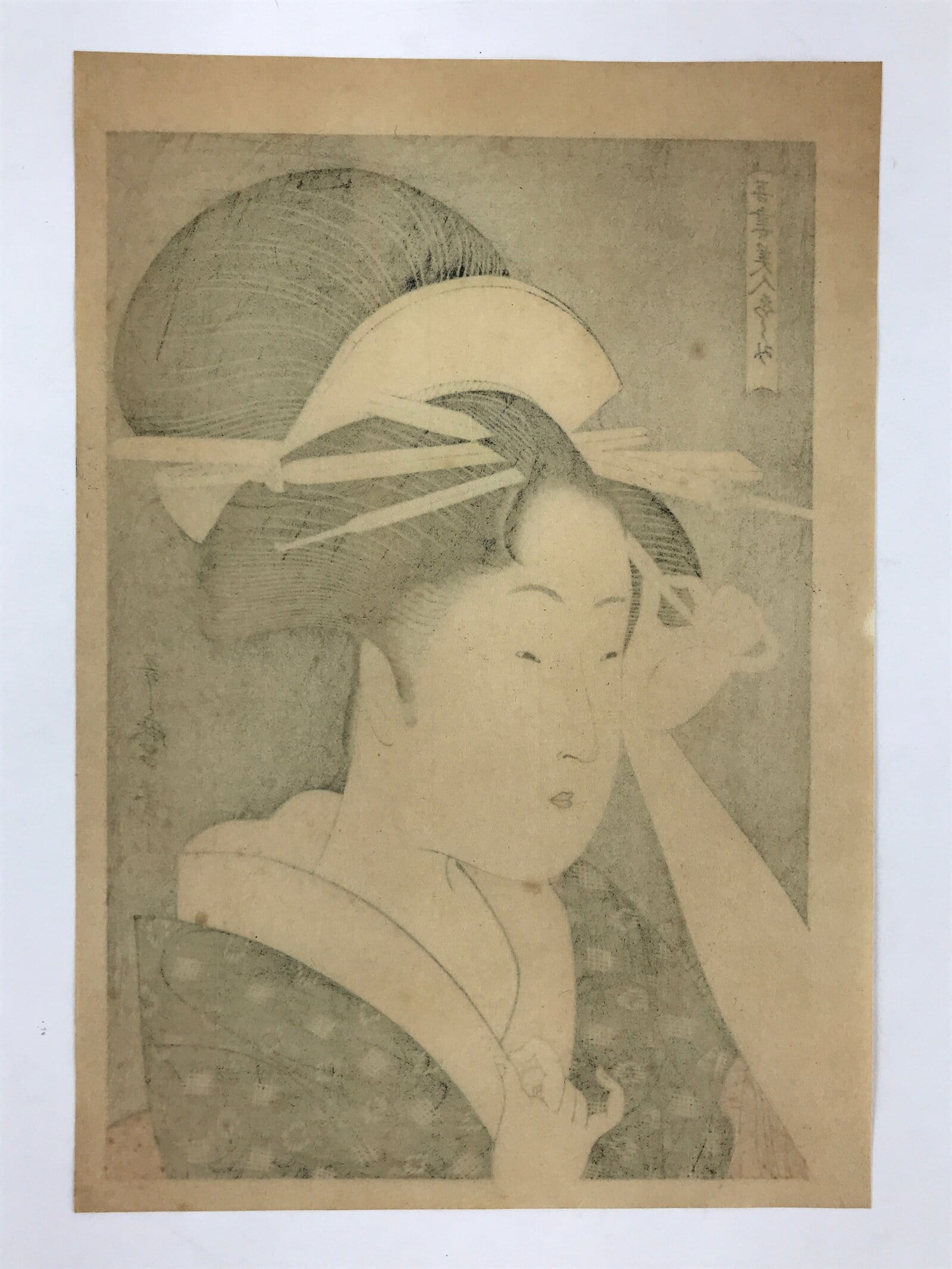 Japanese Utamaro Selection Ukiyoe Woodblock Printing Hanga Beautiful Lady FL214