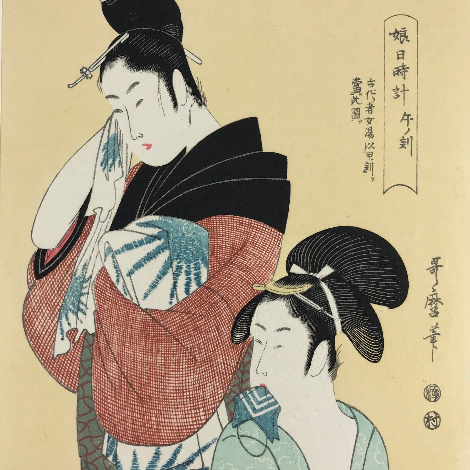 Japanese Utamaro Selection Ukiyoe Woodblock Printing Hanga Lady After Bath FL199