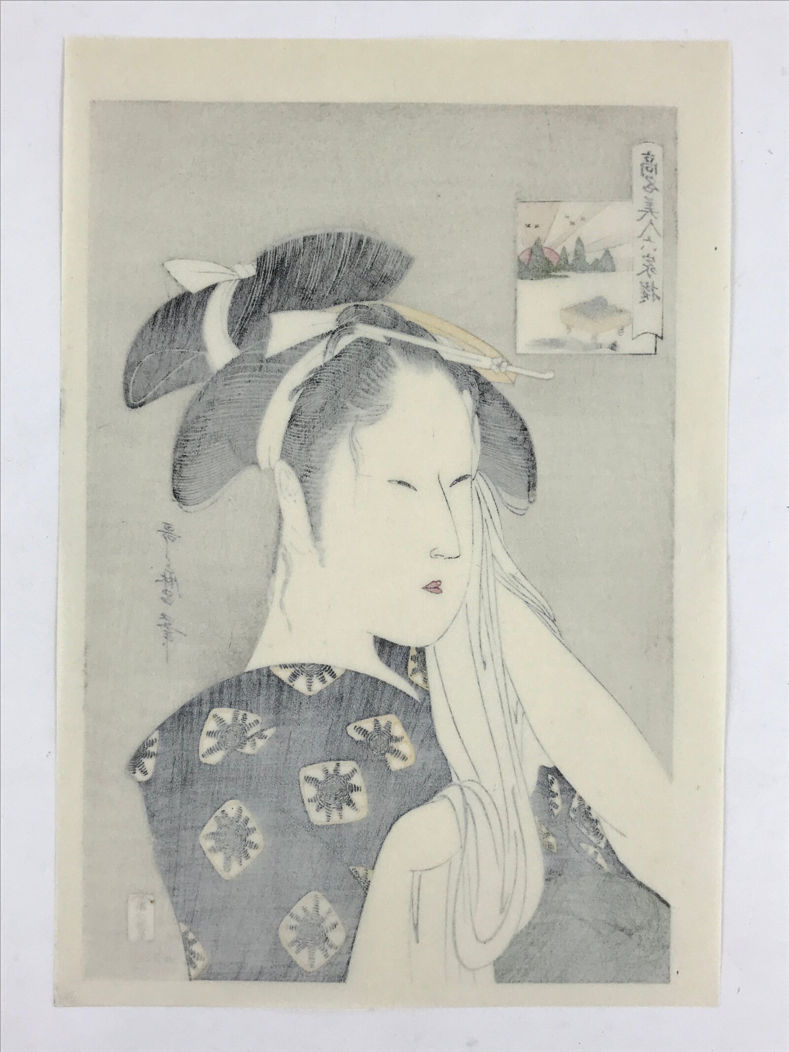 Japanese Utamaro Selection Ukiyoe Woodblock Printing Hanga Lady After Bath FL201
