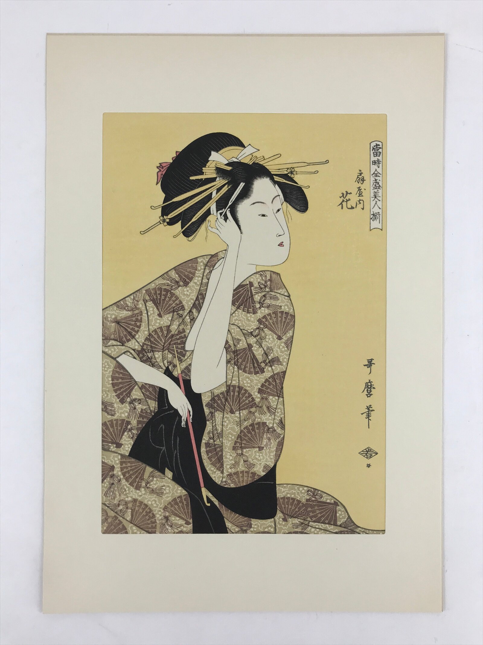 Japanese Utamaro Selection Ukiyoe Woodblock Printing Hanga Oiran Lady FL191