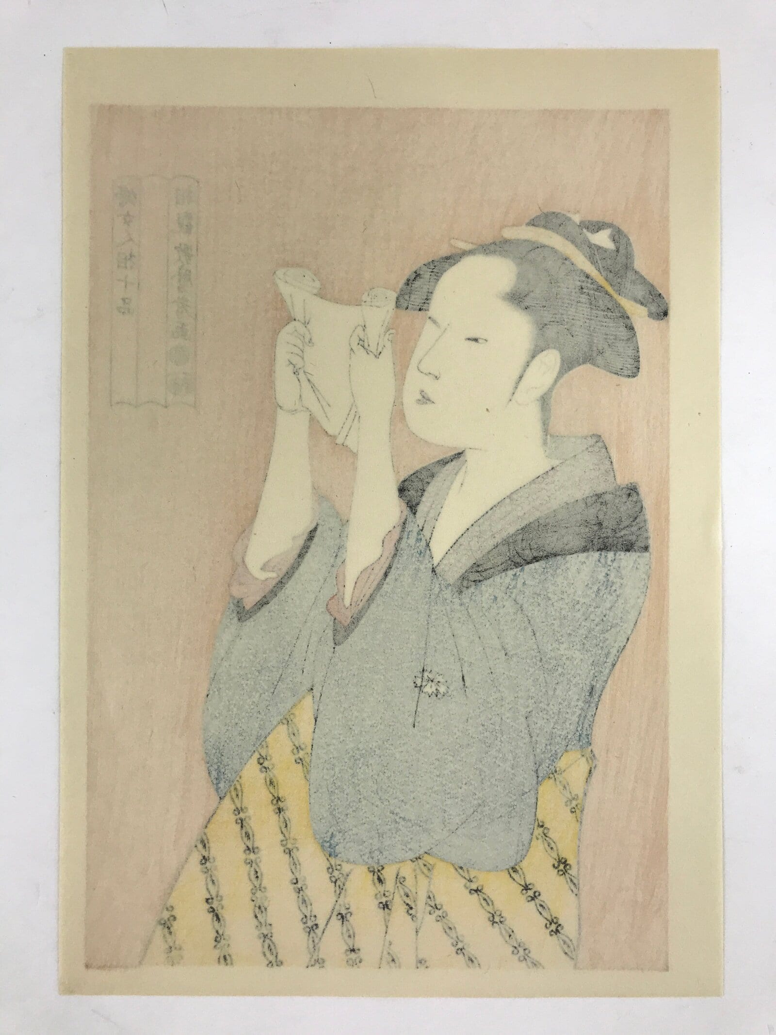 Japanese Utamaro Selection Ukiyoe Woodblock Printing Hanga Reading Letter FL198