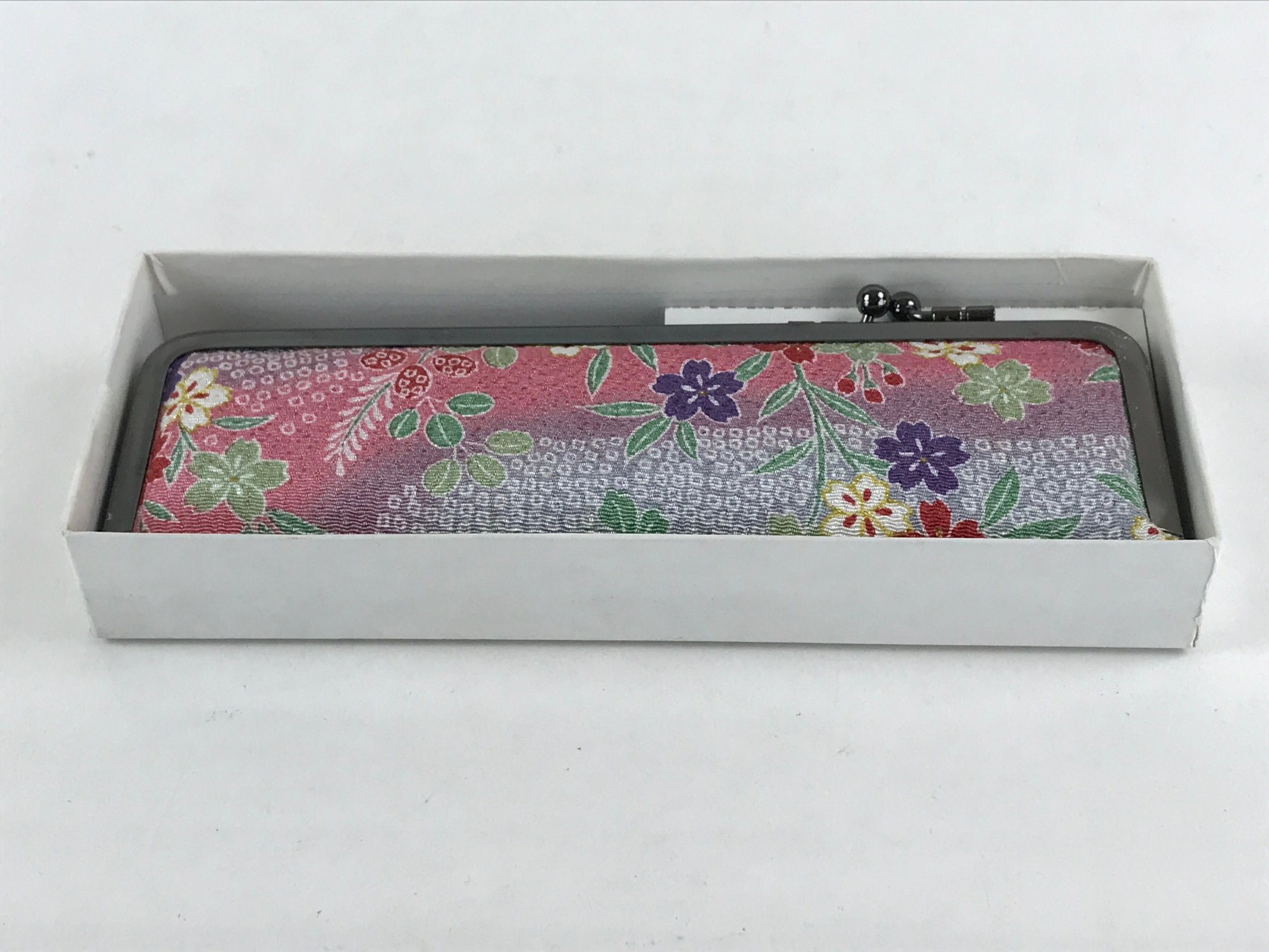 Japanese Vanity Case Comb Hairbrush And Mirror Set Vtg Bag with Clasp KB59