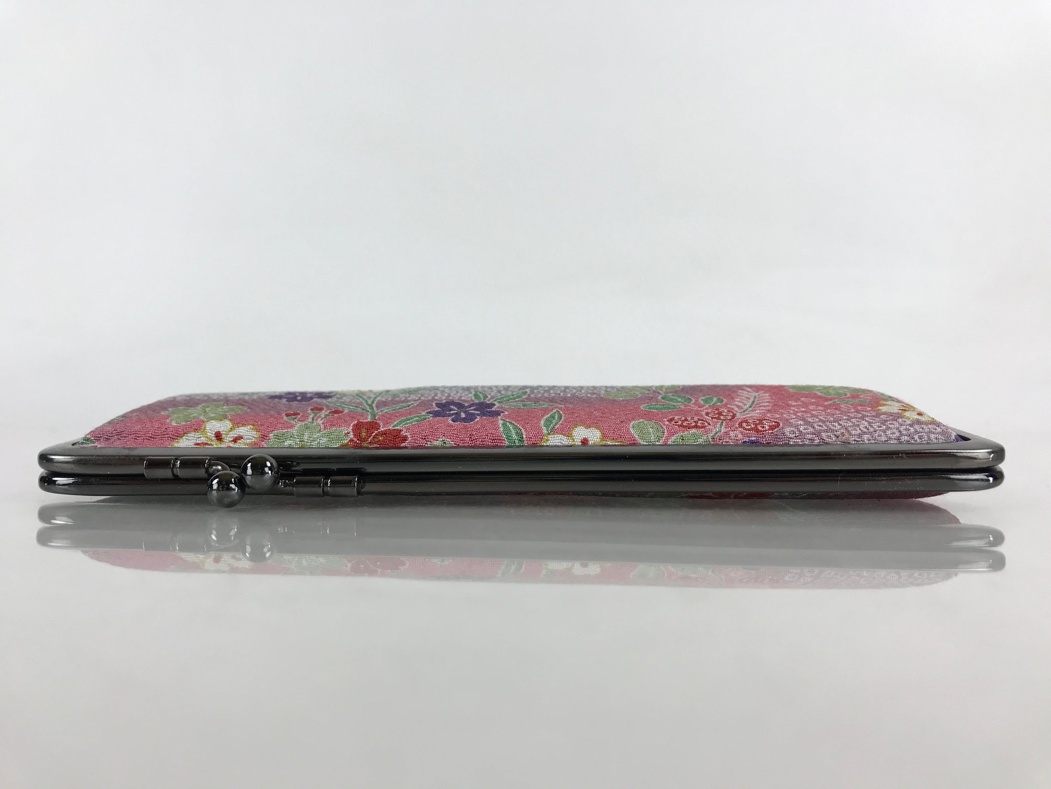 Japanese Vanity Case Comb Hairbrush And Mirror Set Vtg Bag with Clasp KB59