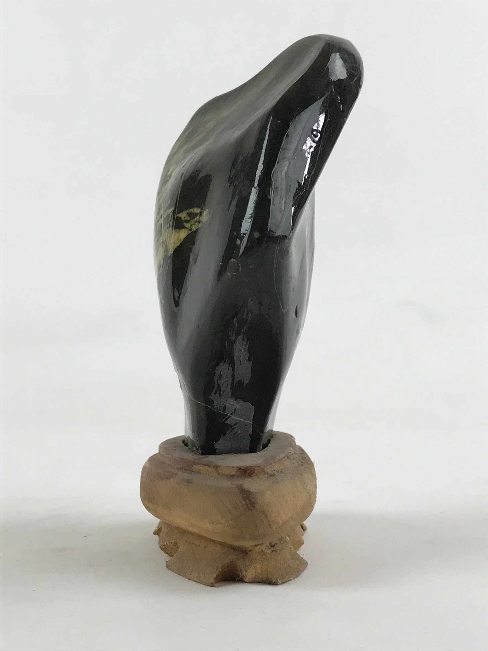 Japanese Viewing Stone Zen Buddhist Vtg Ornament Natural Chrysanthemum BD901