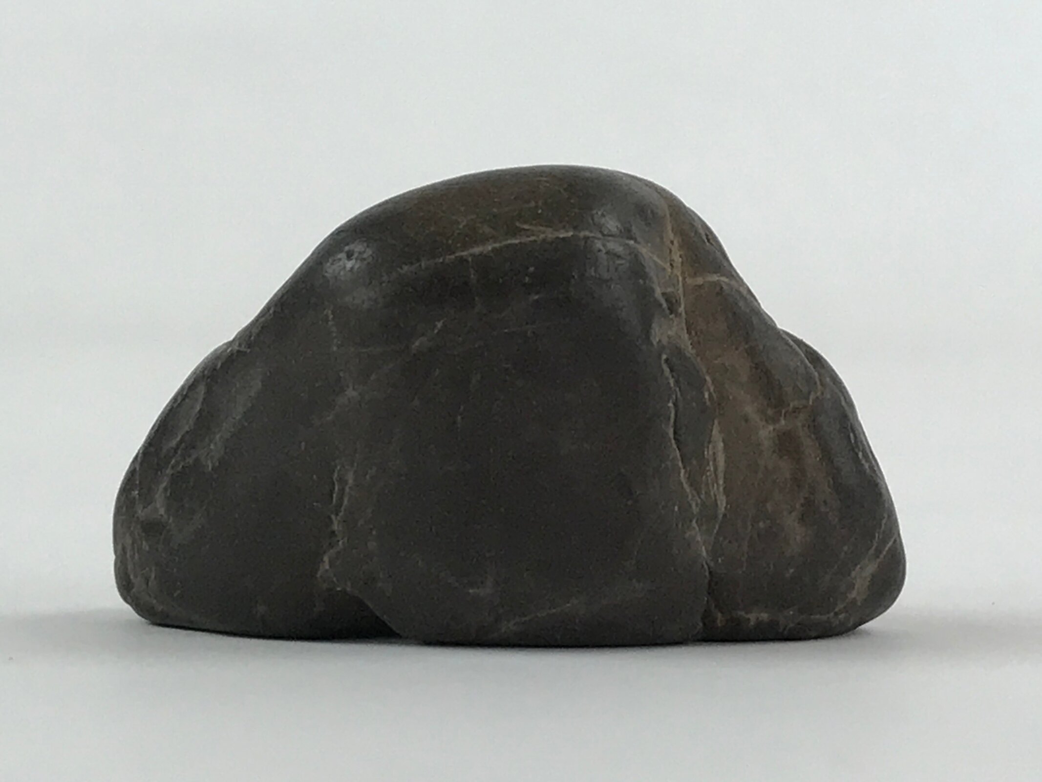 Japanese Viewing Stone Zen Buddhist Vtg Suiseki Characters Small Black JK560