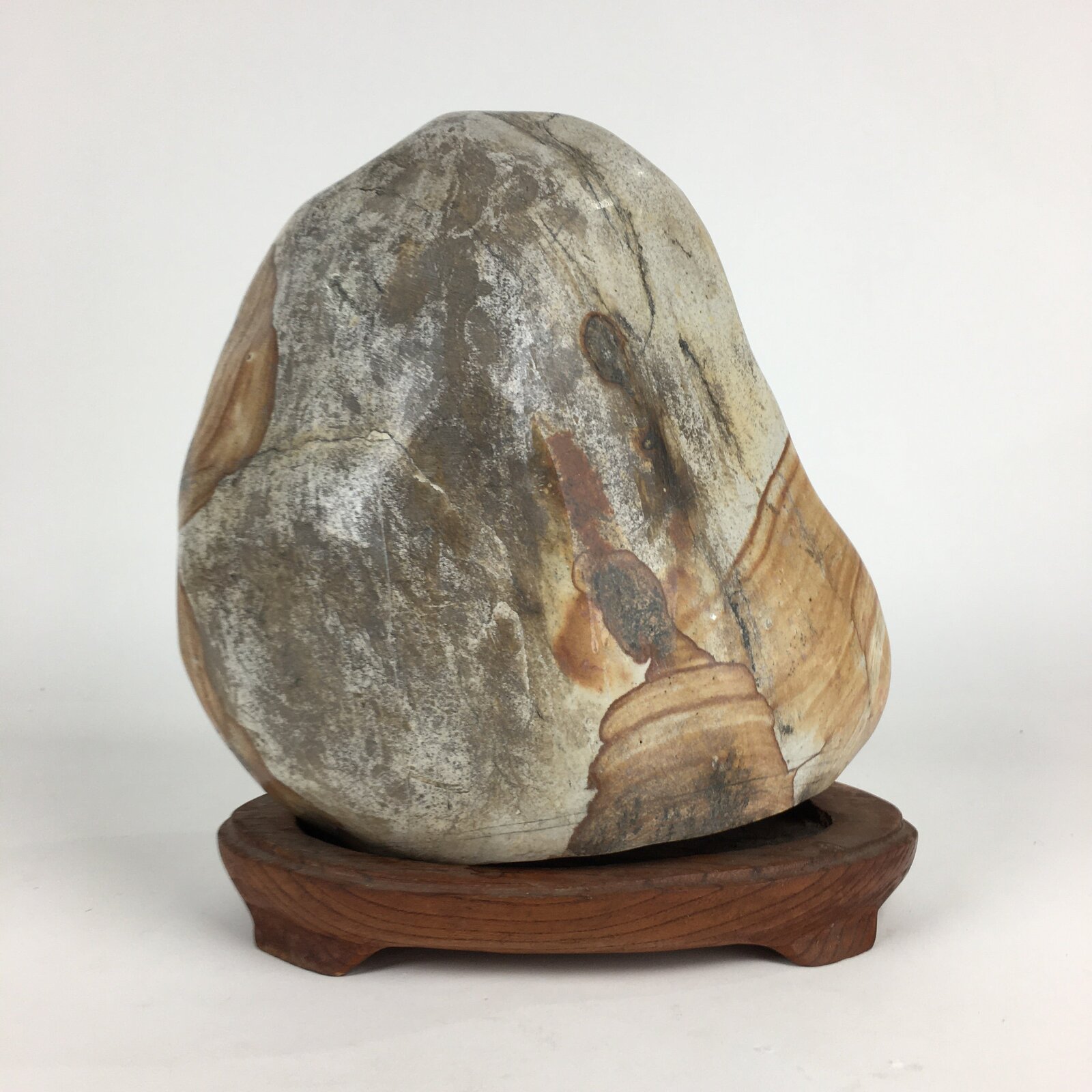 Japanese Viewing Stone Zen Buddhist Vtg Suiseki Ornament Natural Monseki BD801