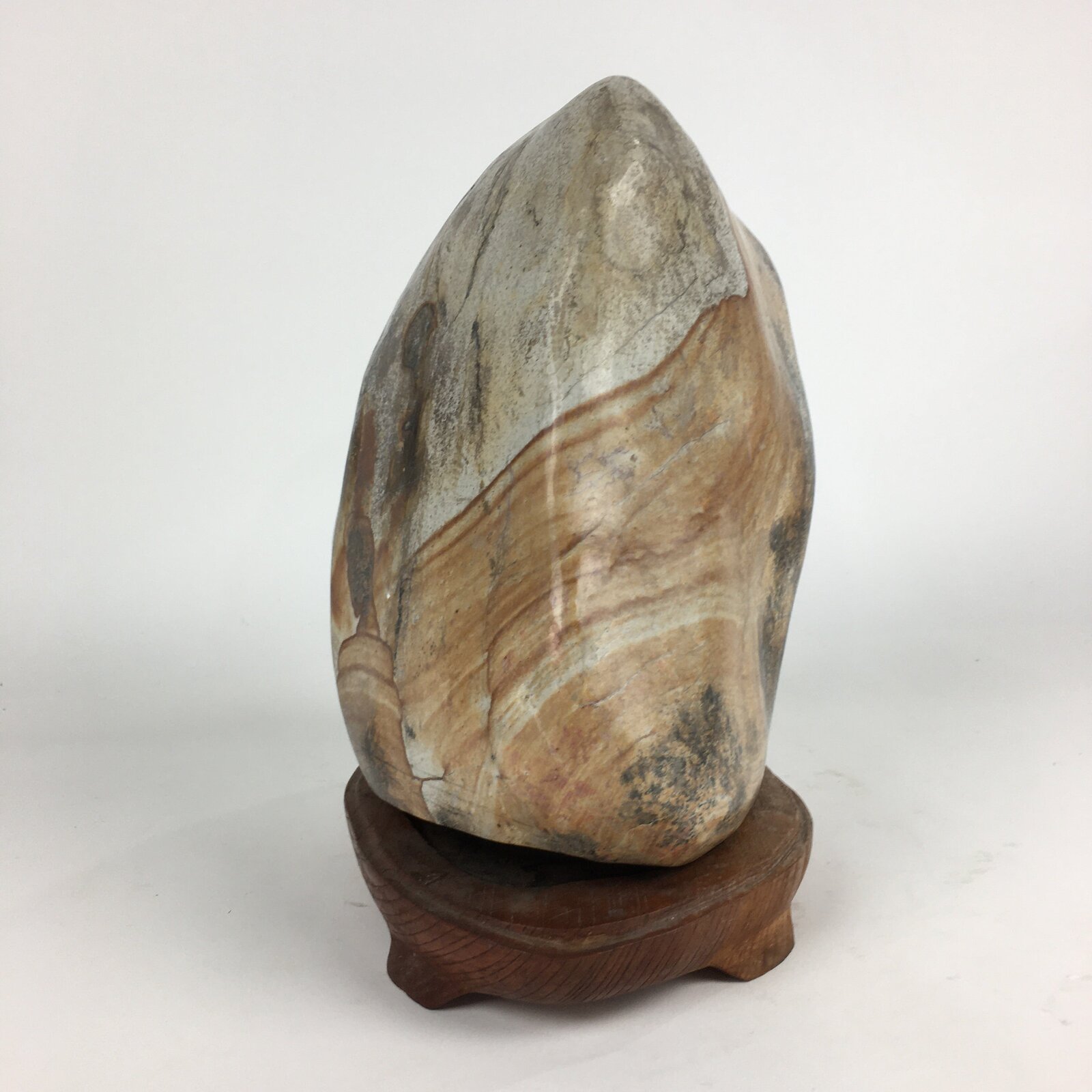 Japanese Viewing Stone Zen Buddhist Vtg Suiseki Ornament Natural Monseki BD801